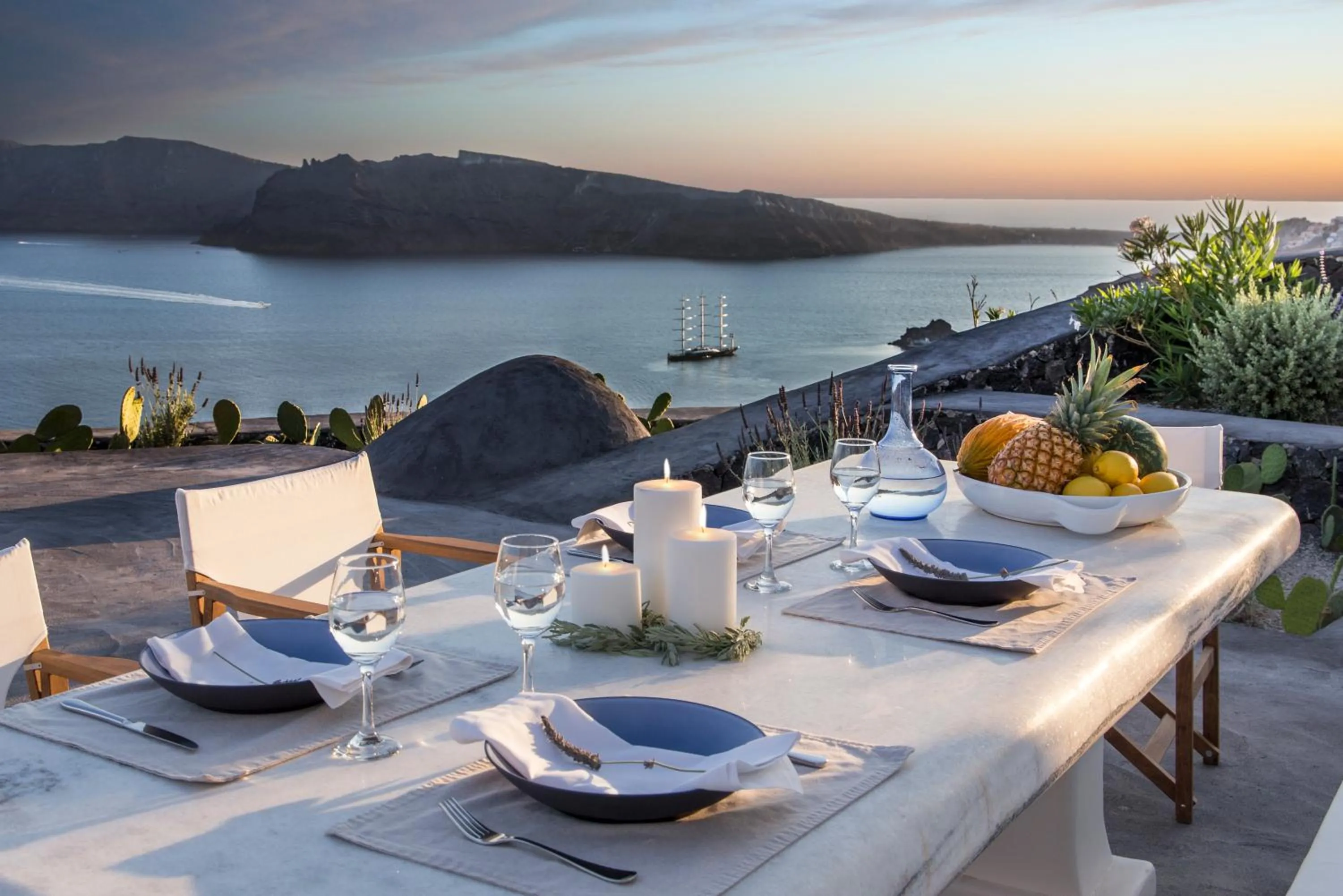 Seating area in Perivolas Hotel