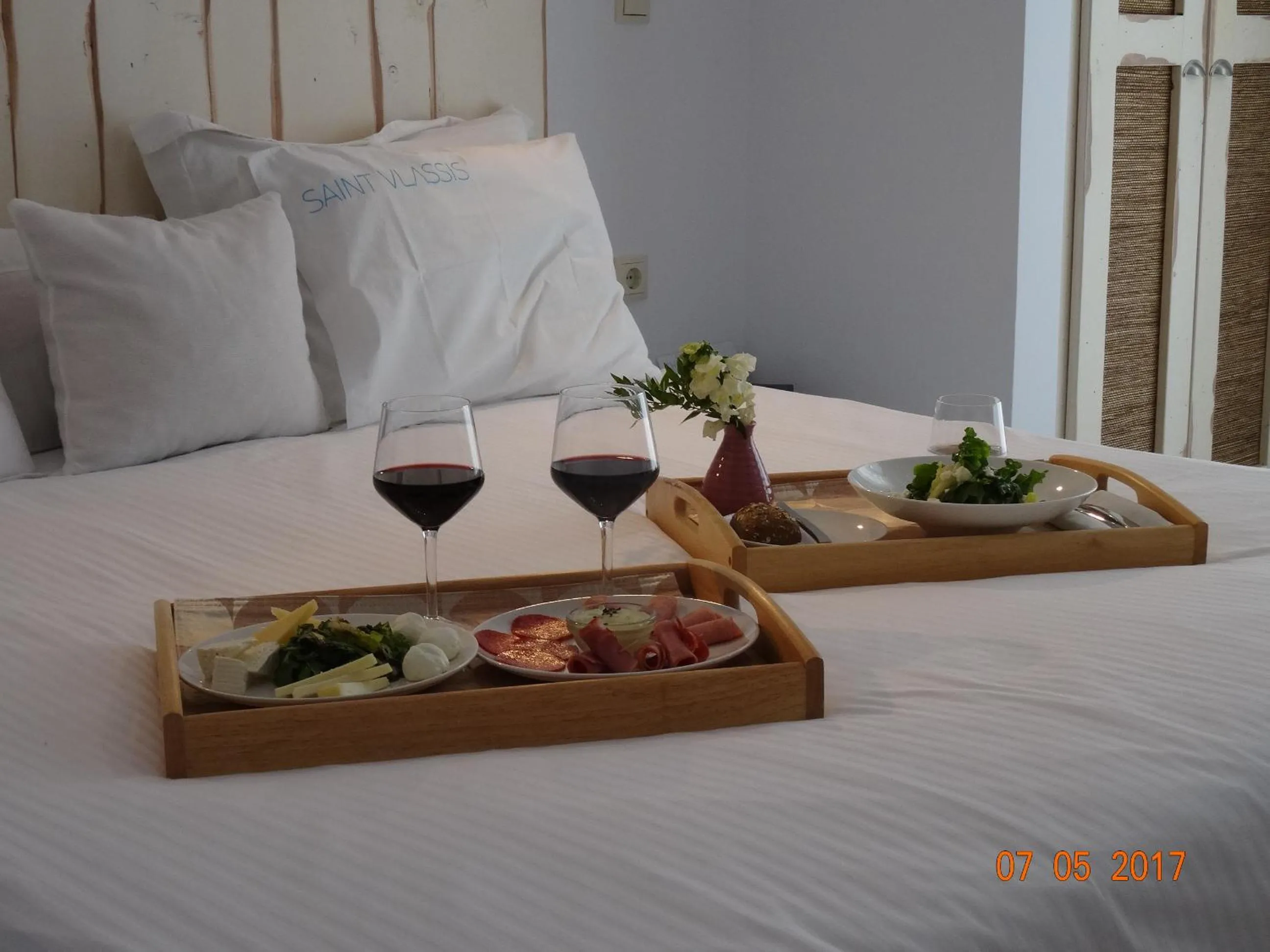 Food close-up, Bed in The Saint Vlassis