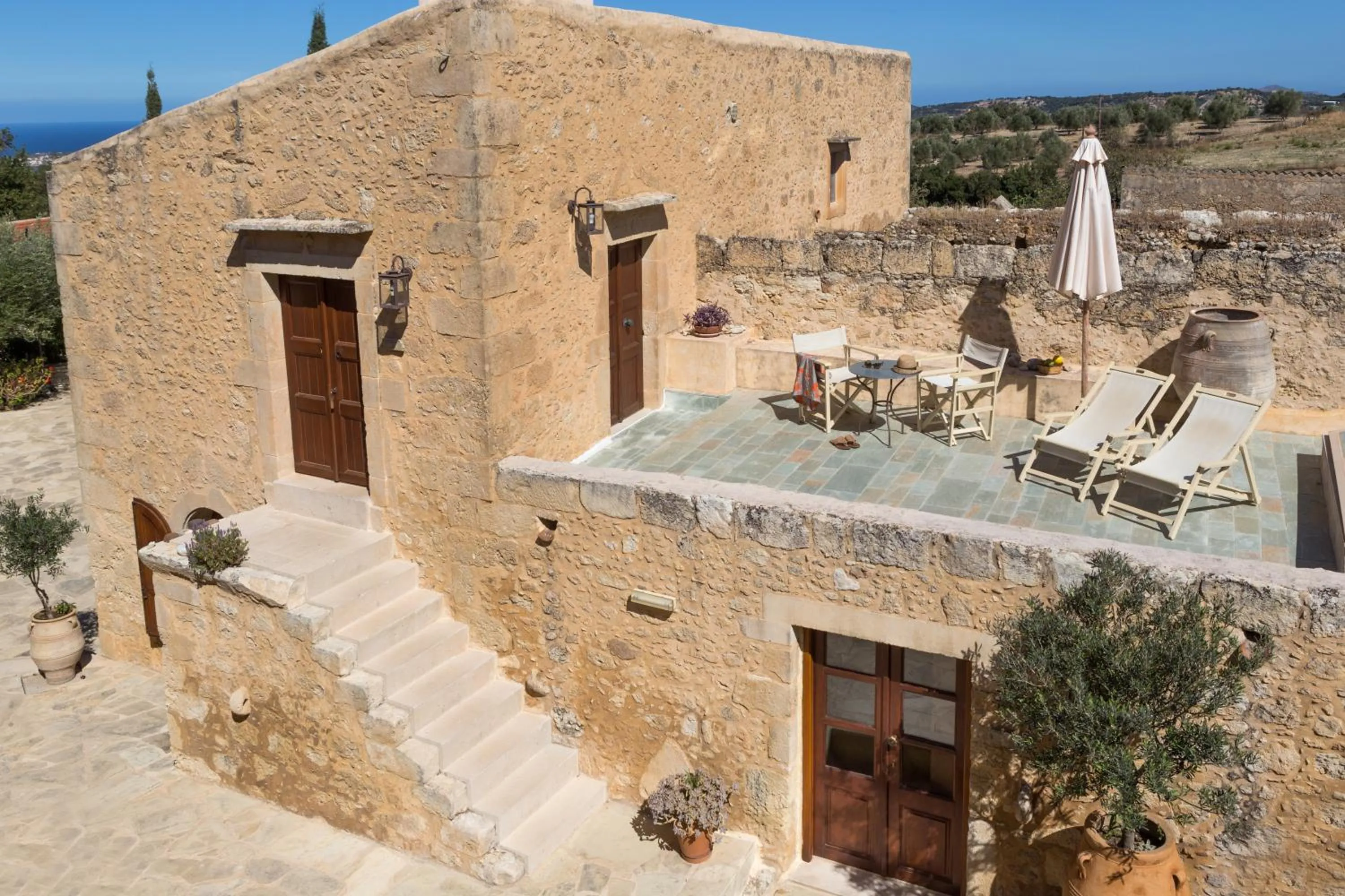 Property building in Kapsaliana Village Hotel