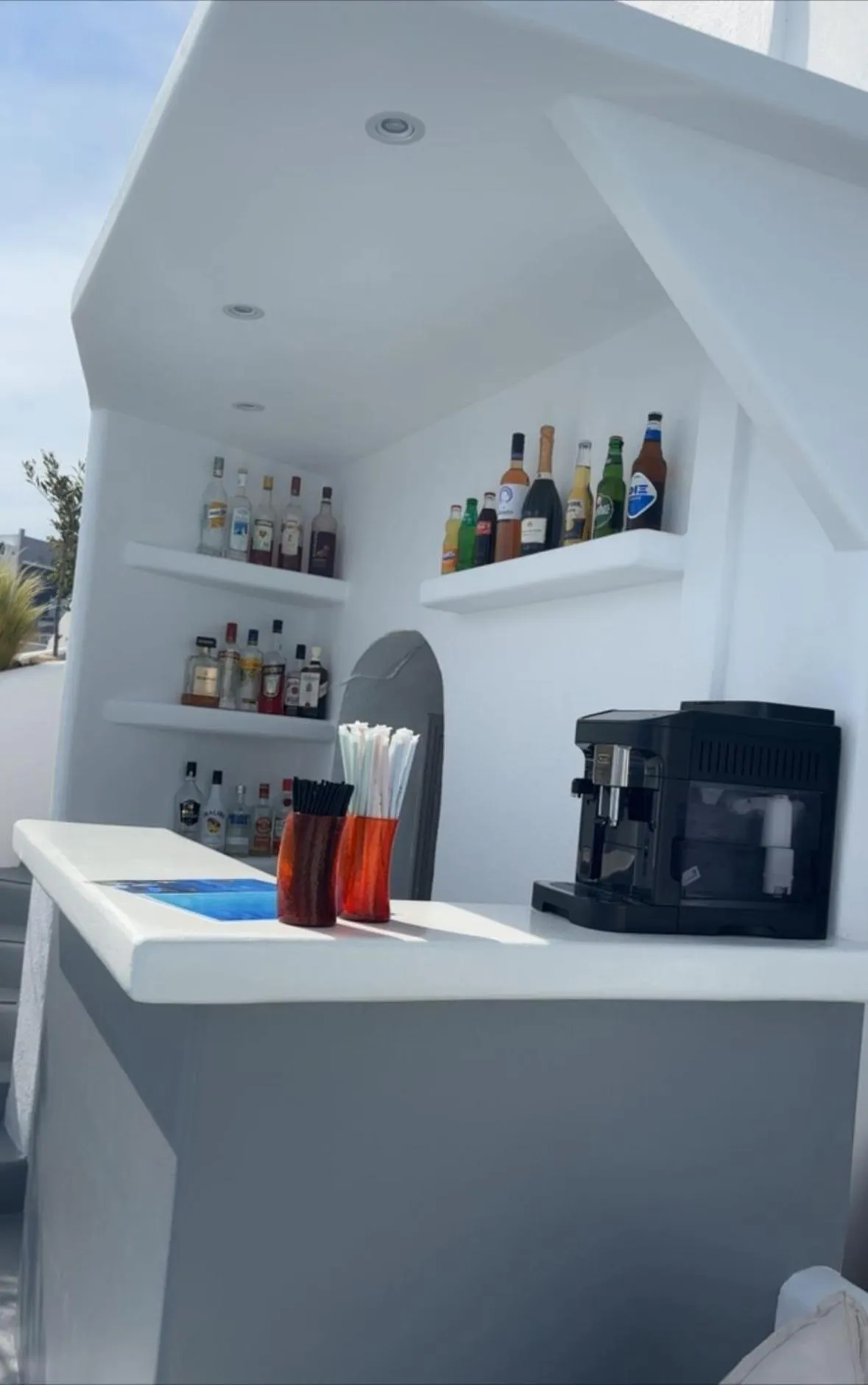 Lounge or bar in Kima Oia Suites