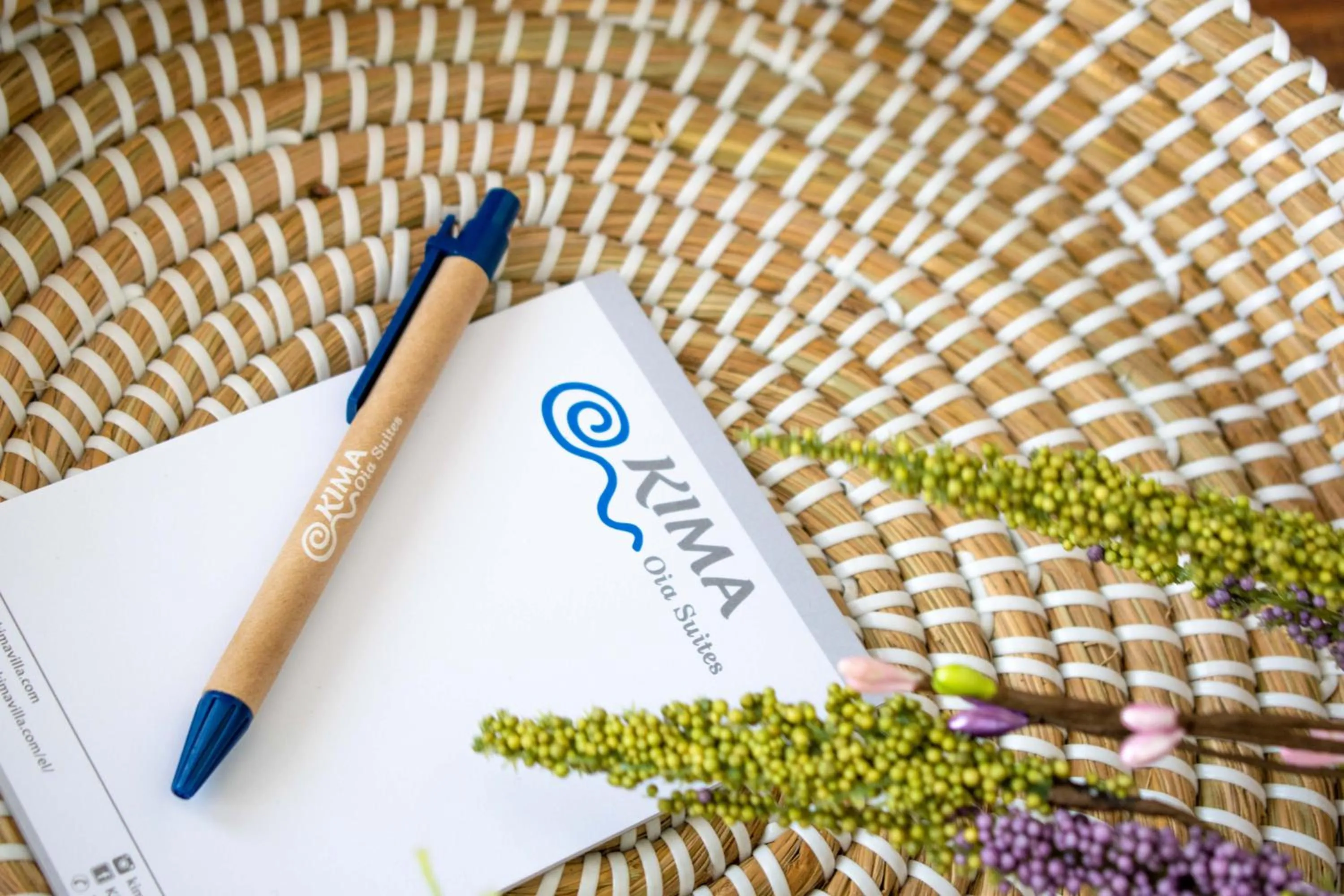 Text overlay in Kima Oia Suites