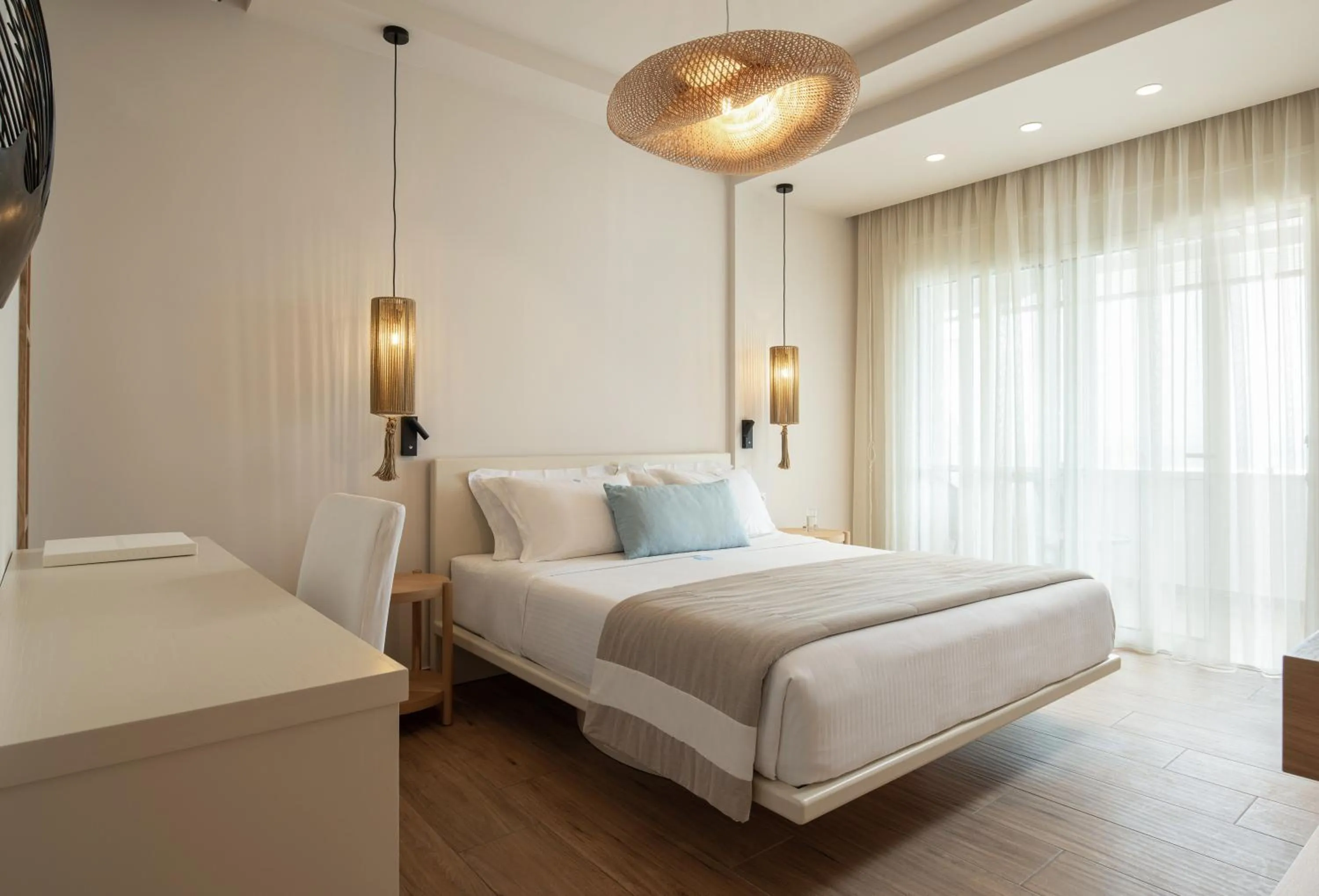 Bed in Antigoni Seaside Resort