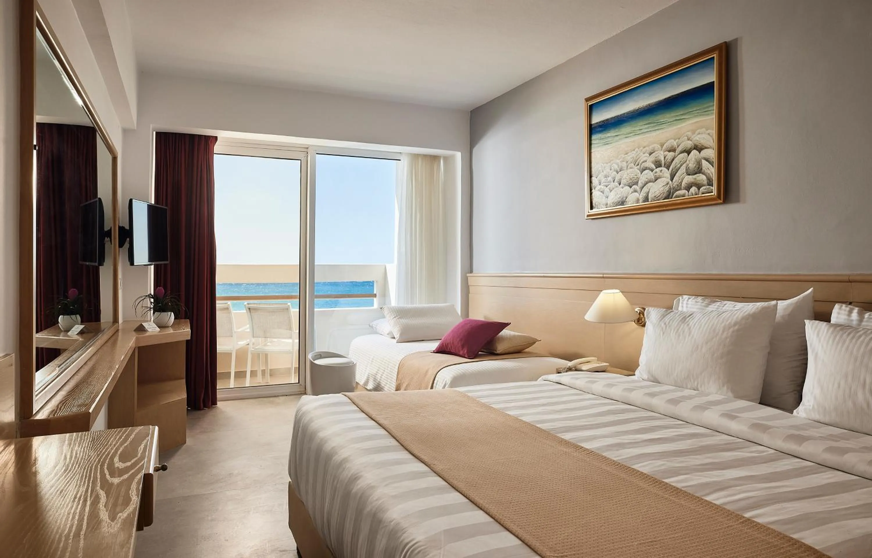 View (from property/room), Bed in Tylissos Beach Hotel - Adults Only