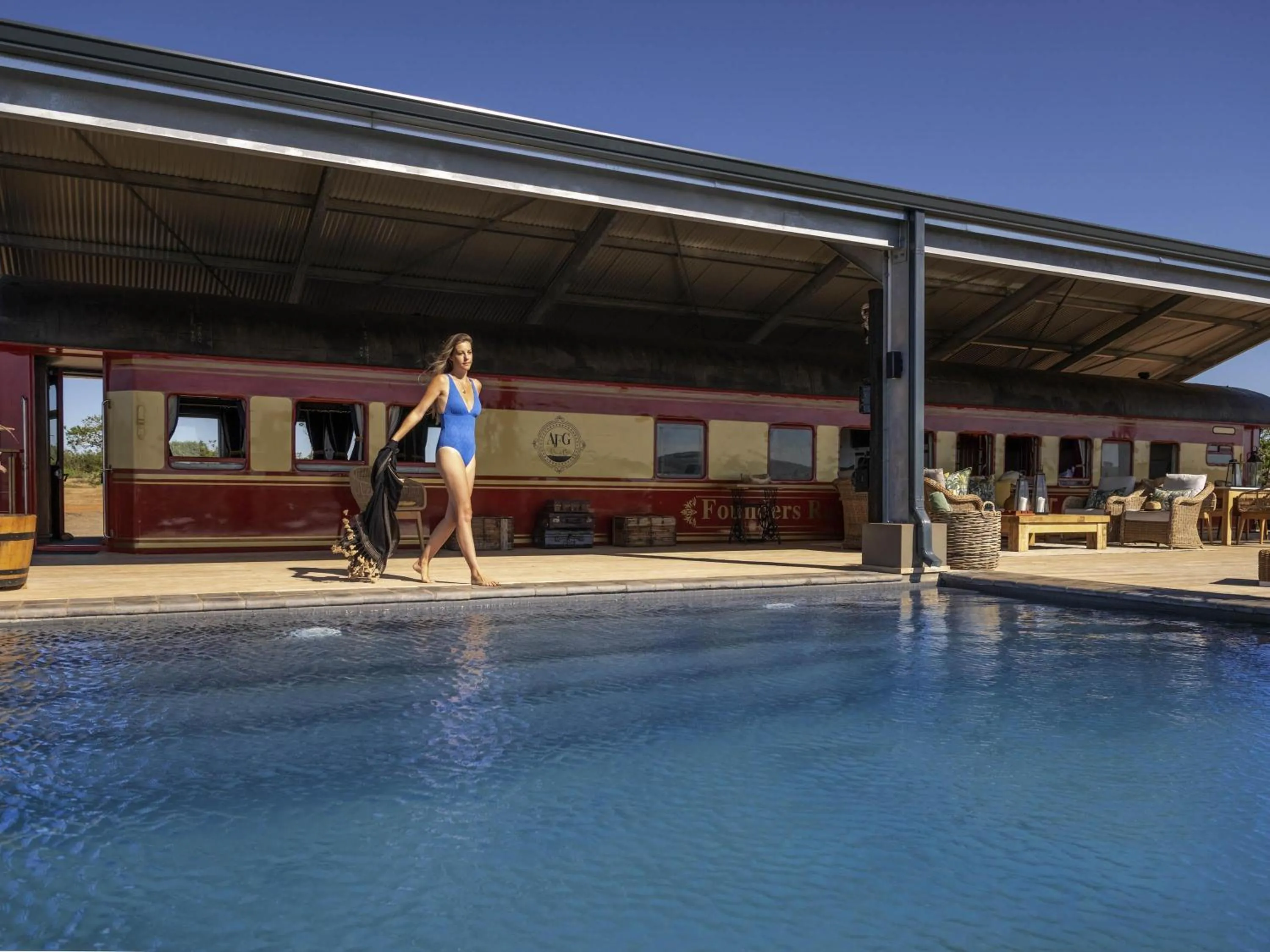 Pool view in Founders Lodge by Mantis