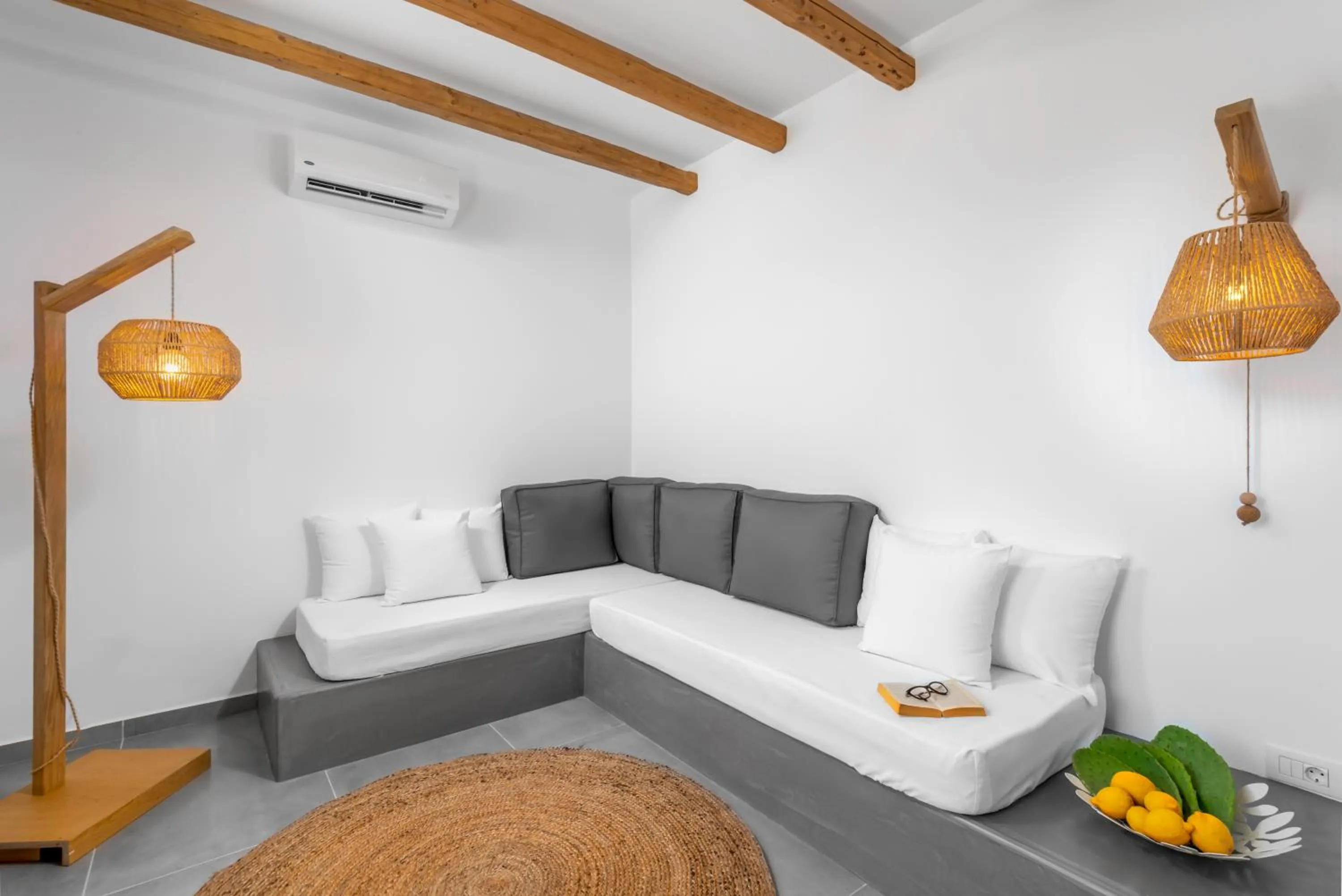 Living room in Celestial Lindos Suites