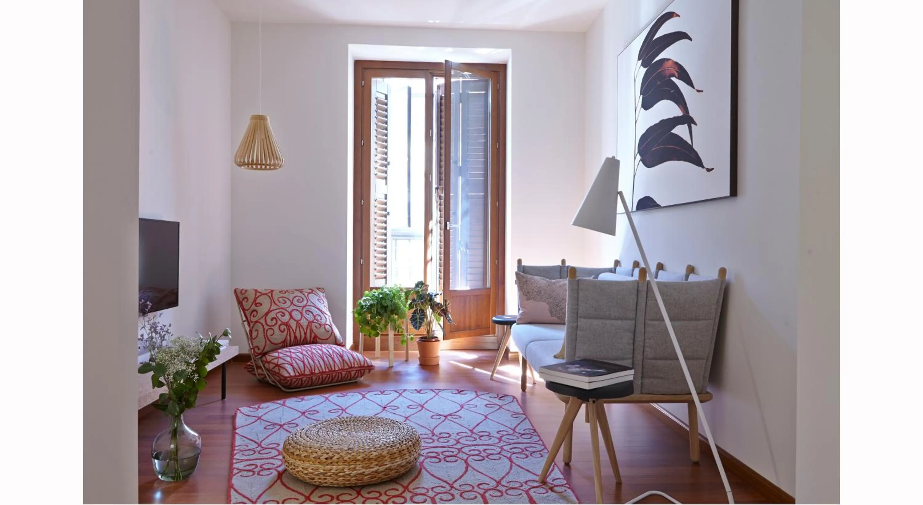 Living room, Bed in 60 Balconies Design
