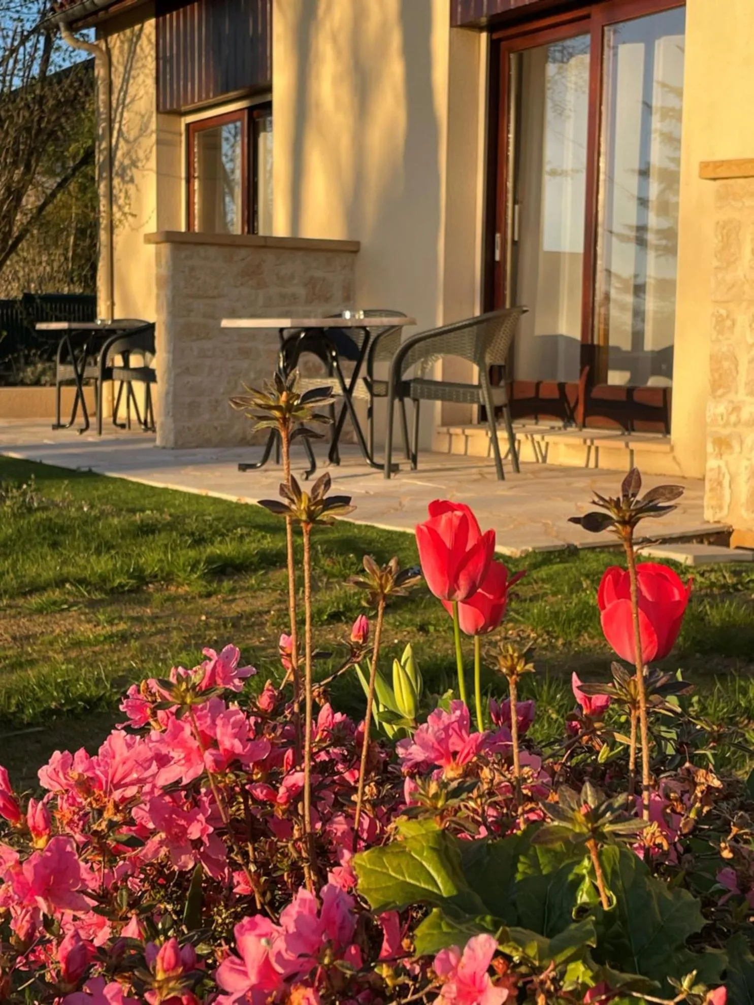 Patio in Hôtel Le Mas del Pechs - Chambres avec terrasse