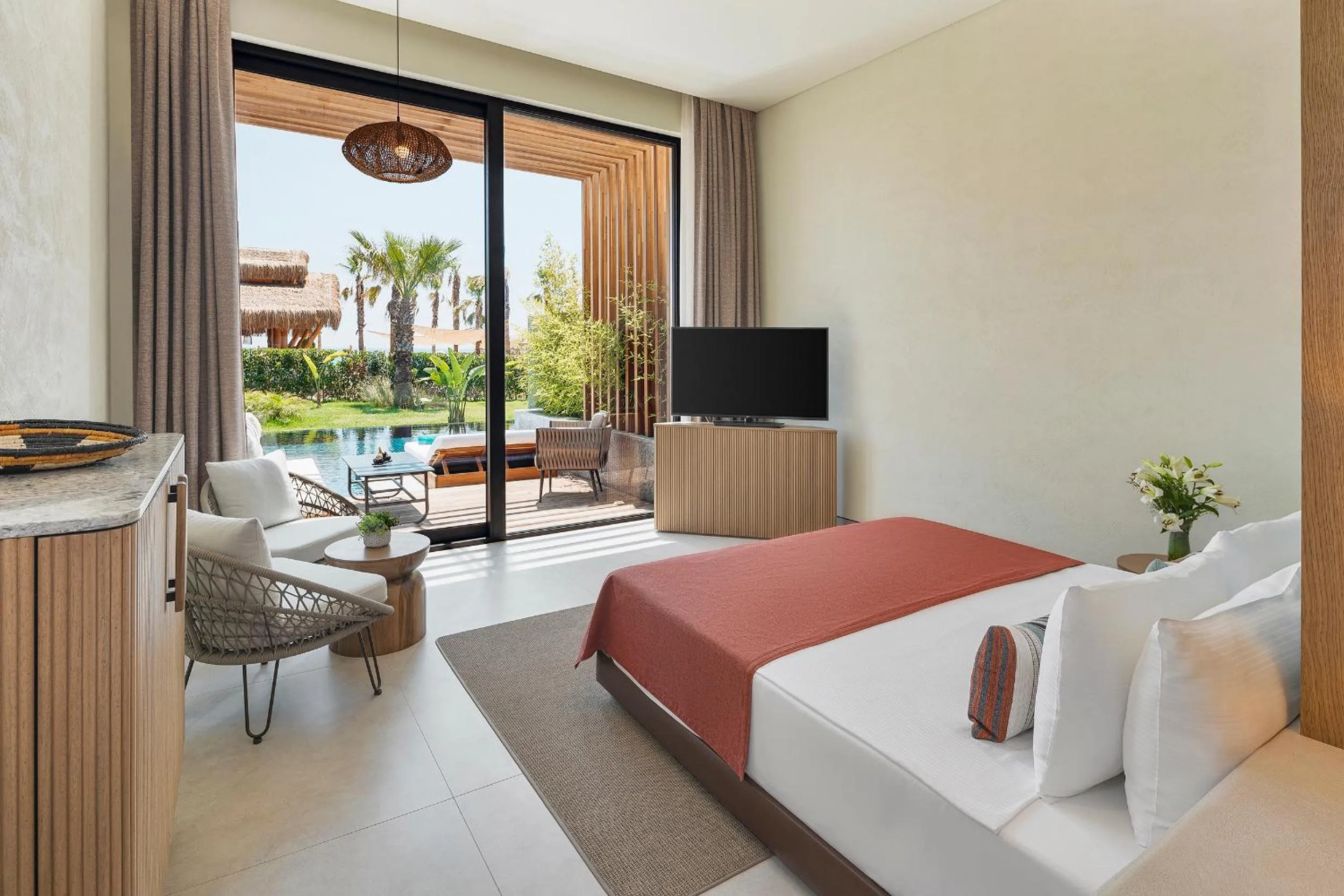 Patio, Bed in Sirene Belek Hotel