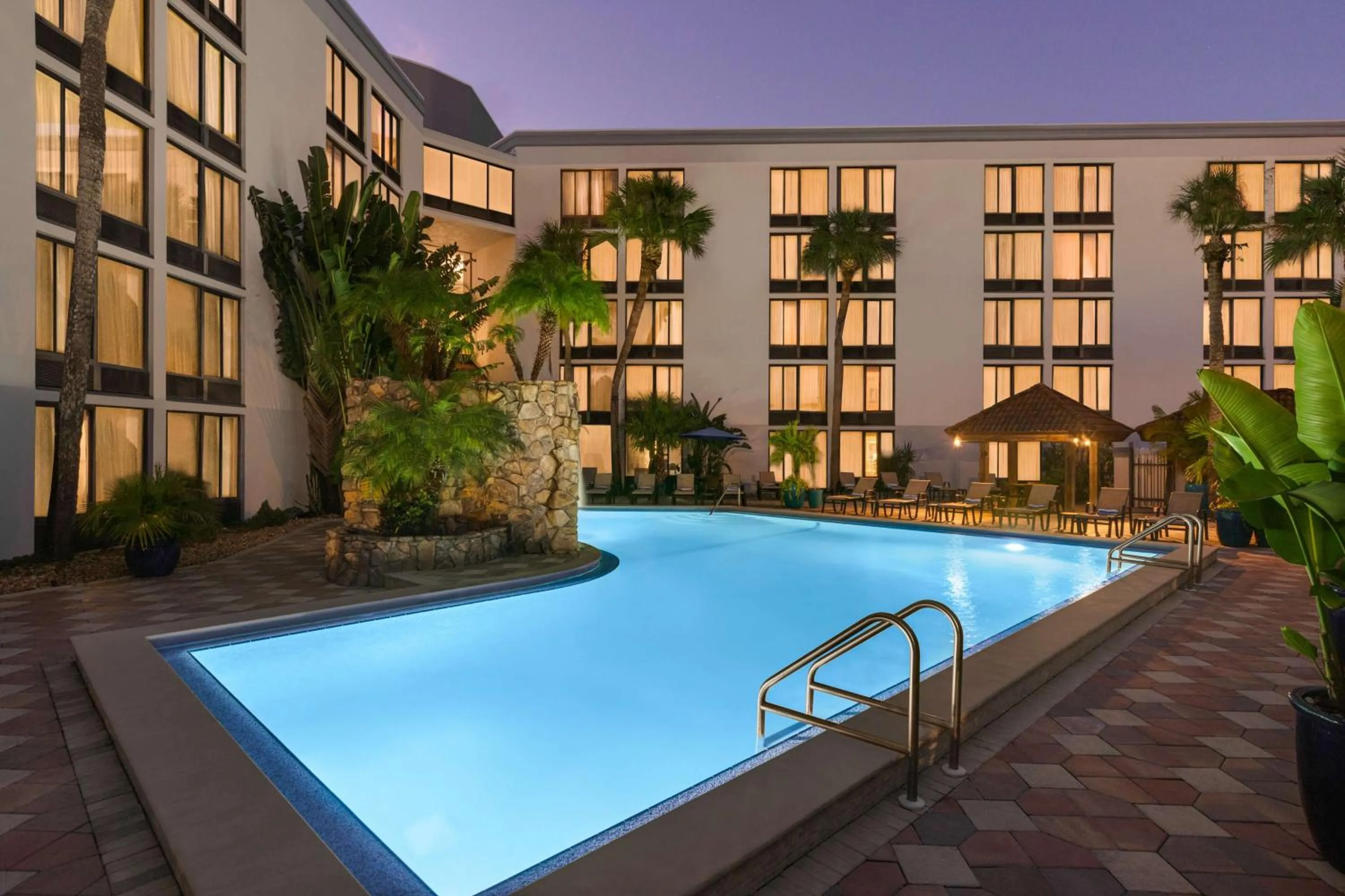 Pool view in Crowne Plaza Hotel Fort Myers at Bell Tower Shops, an IHG Hotel