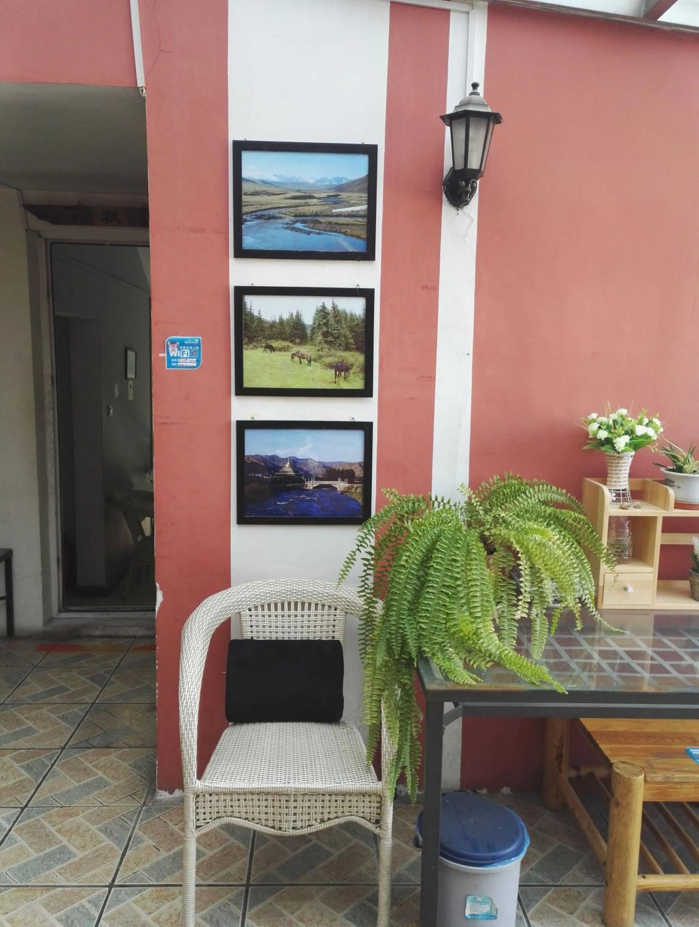 Seating area in LETE Hostel