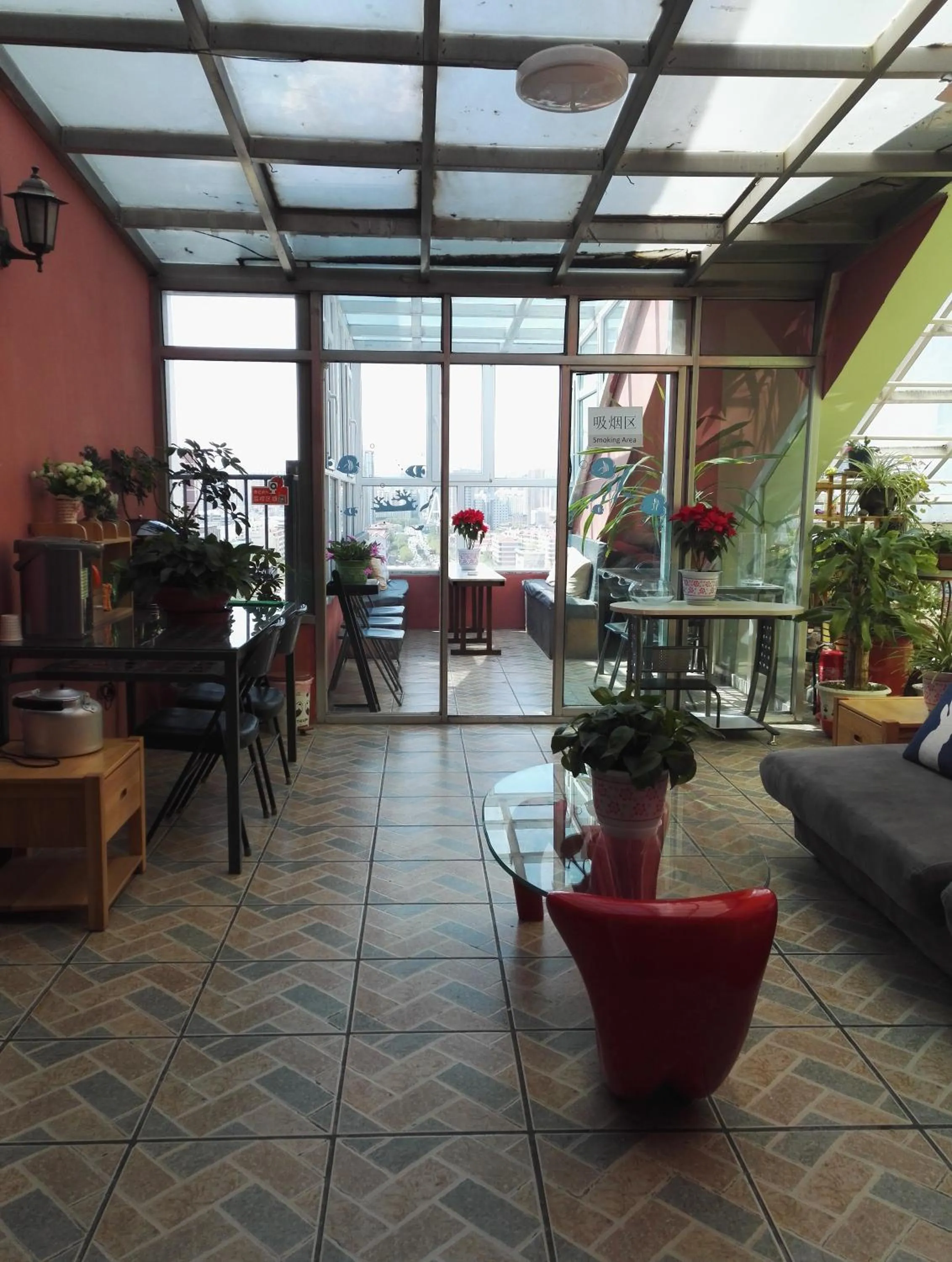 Lobby or reception in LETE Hostel