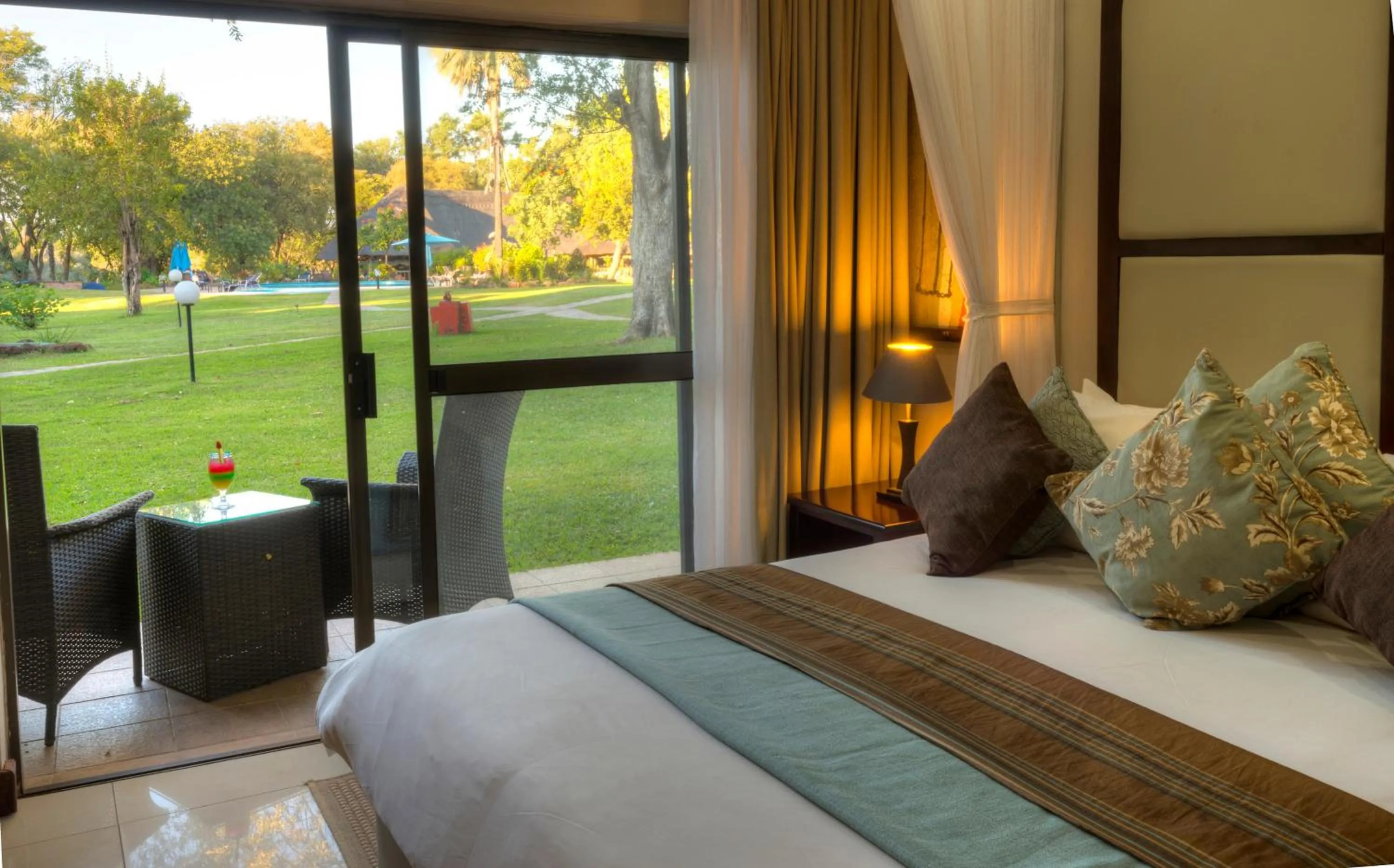 View (from property/room), Bed in Azambezi River Lodge