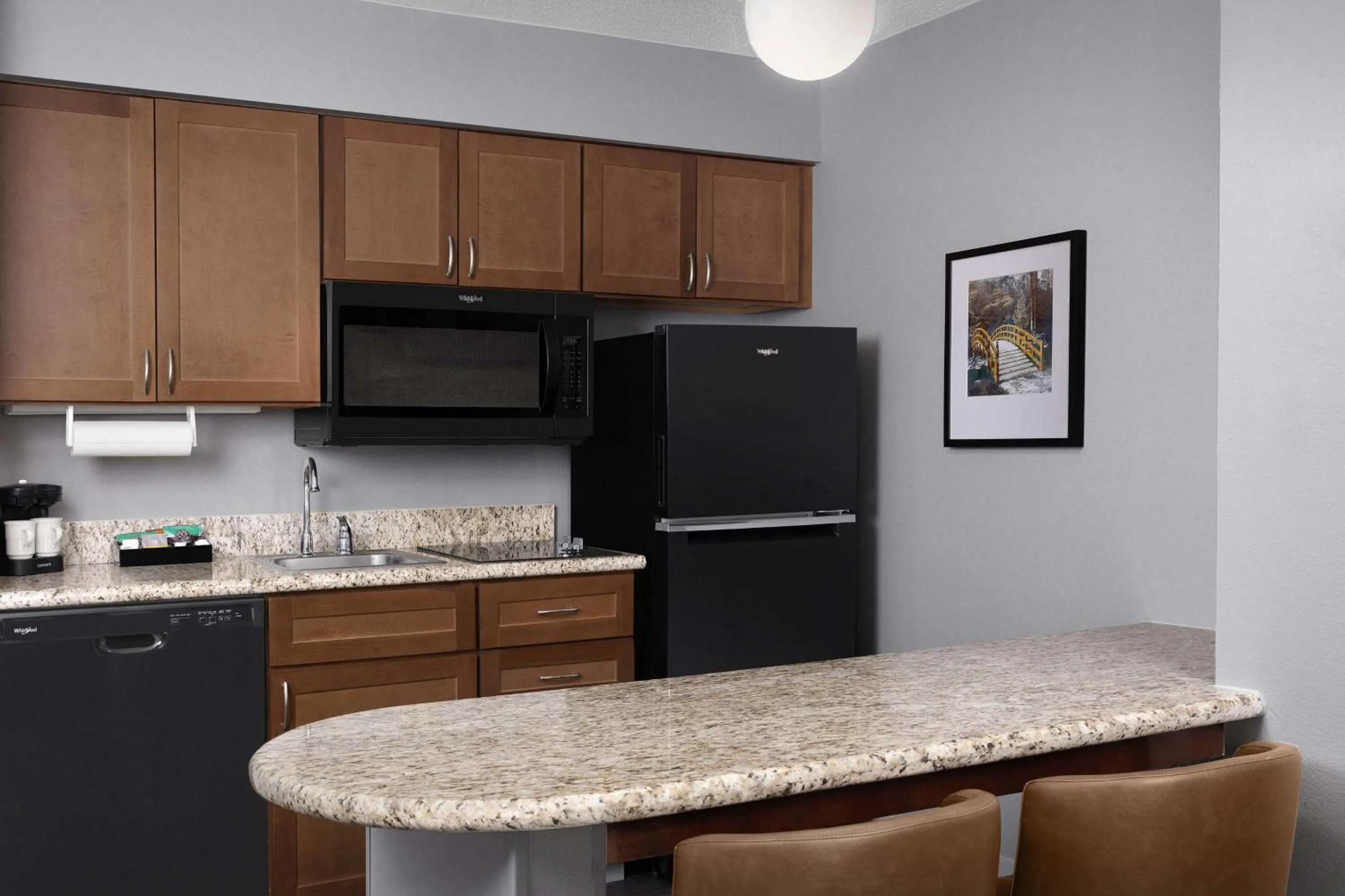 Kitchen or kitchenette in Homewood Suites by Hilton Raleigh-Durham Airport at RTP