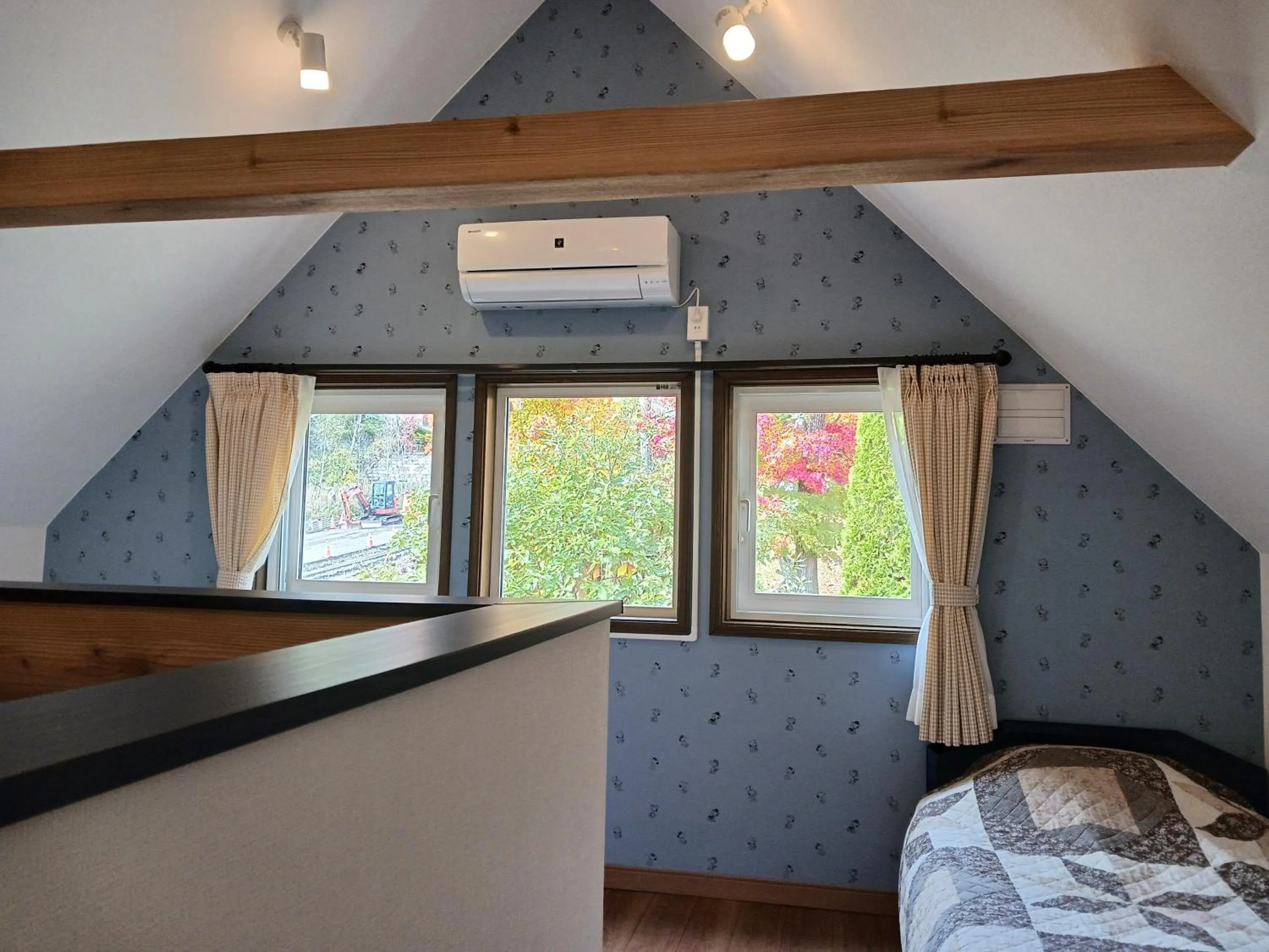 air conditioner, Bed in Cottage Morino Nakamatachi