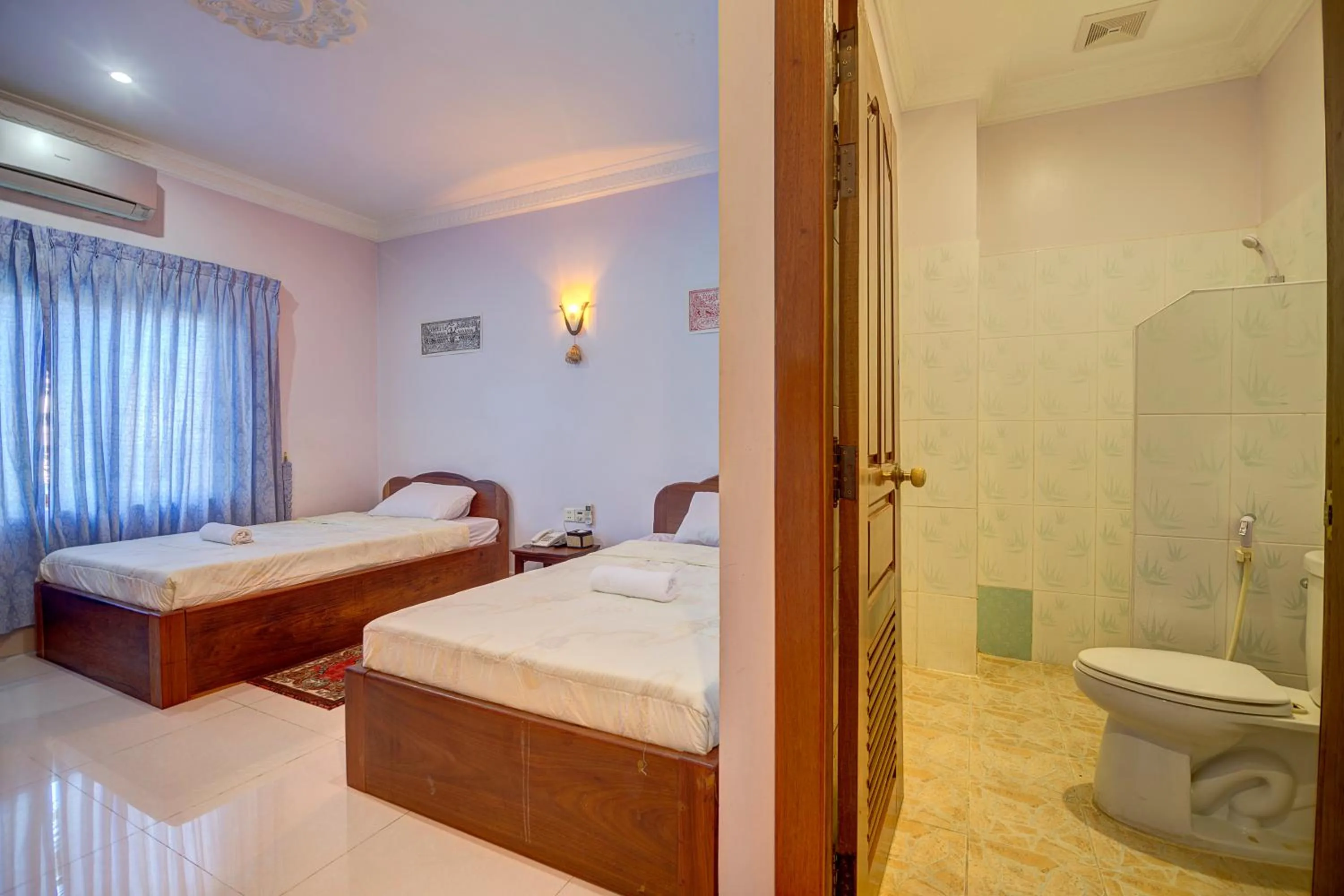 Bathroom, Bed in DV Angkor Villa