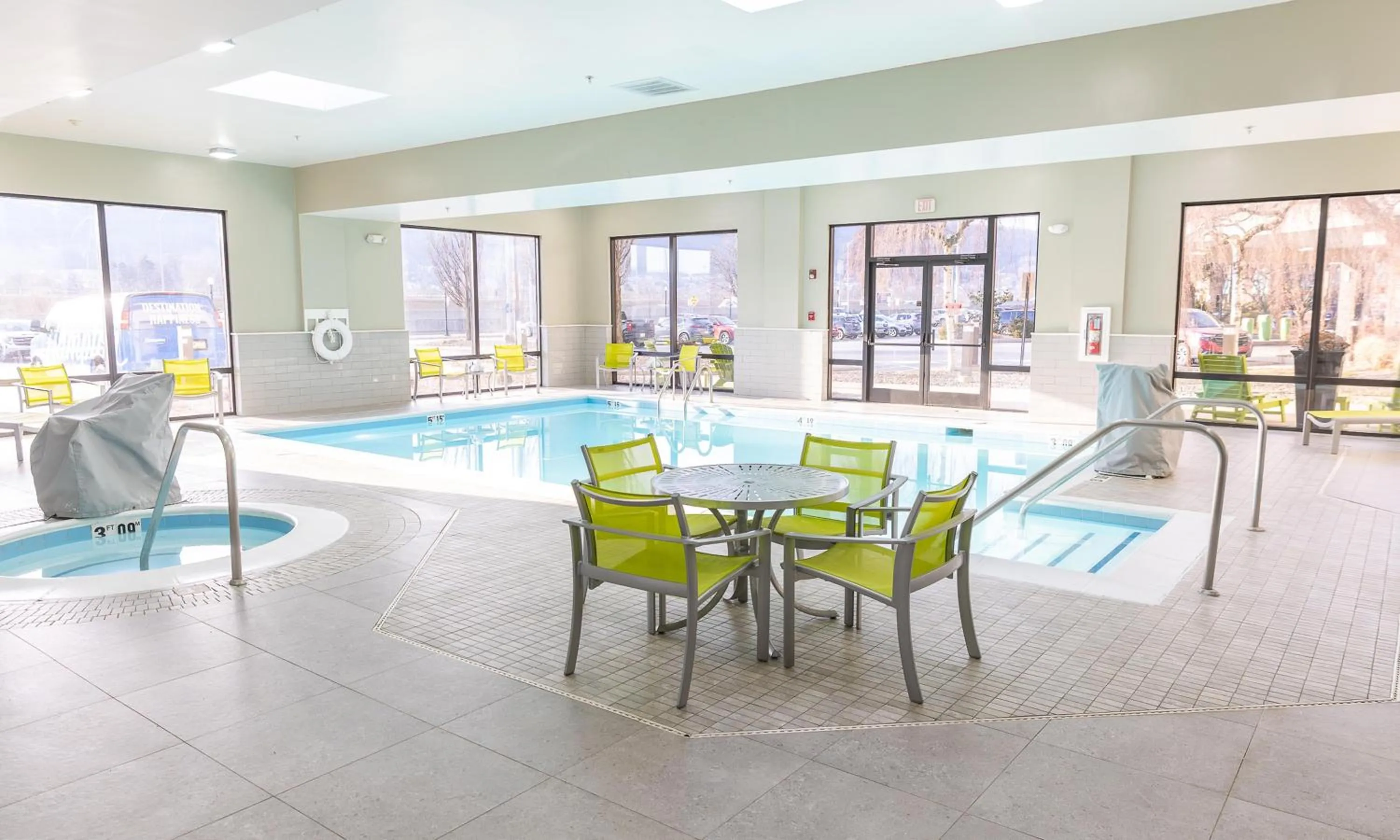 Pool view in Hampton Inn Williamsport