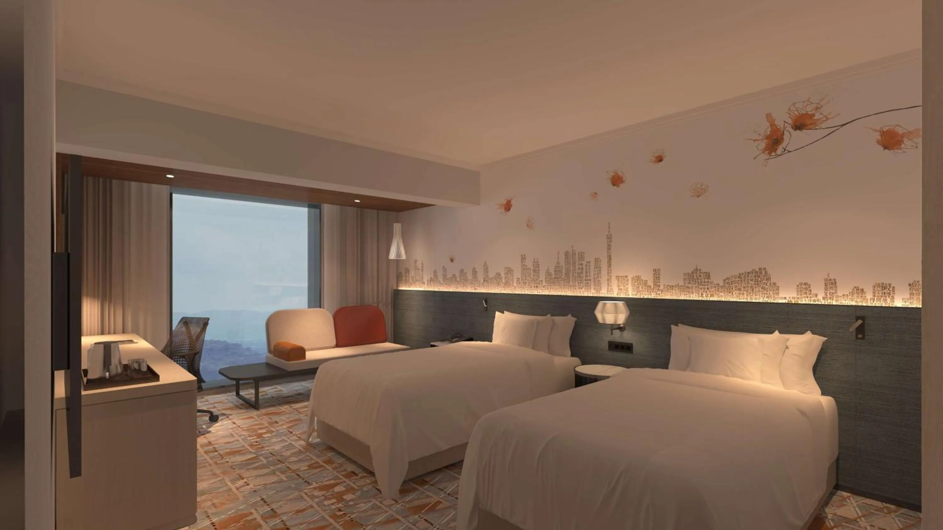 Bedroom, Bed in Hilton Garden Inn Guangzhou Tianhe