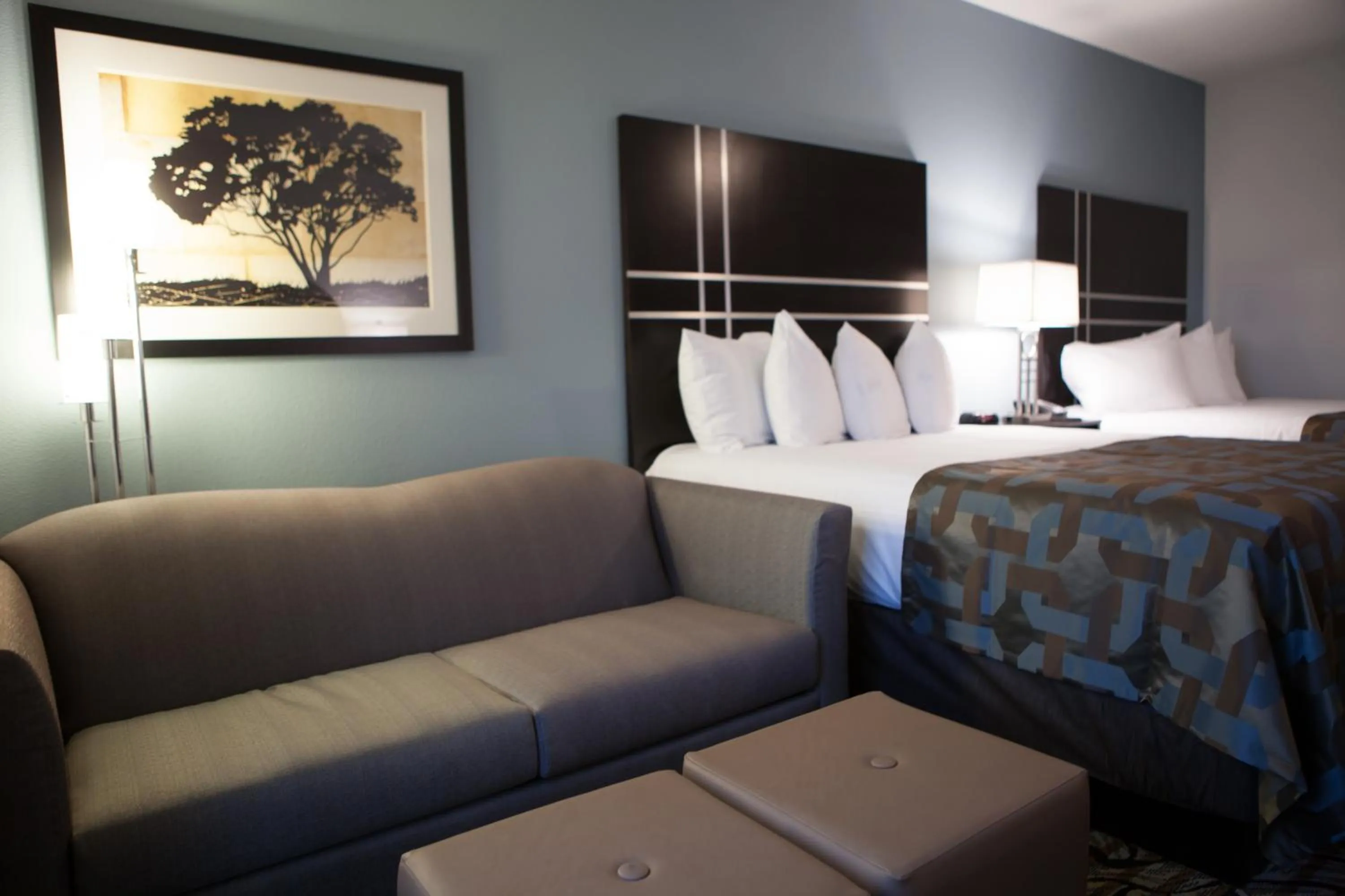 Seating area, Bed in La Quinta Inn & Suites by Wyndham Lubbock Southwest