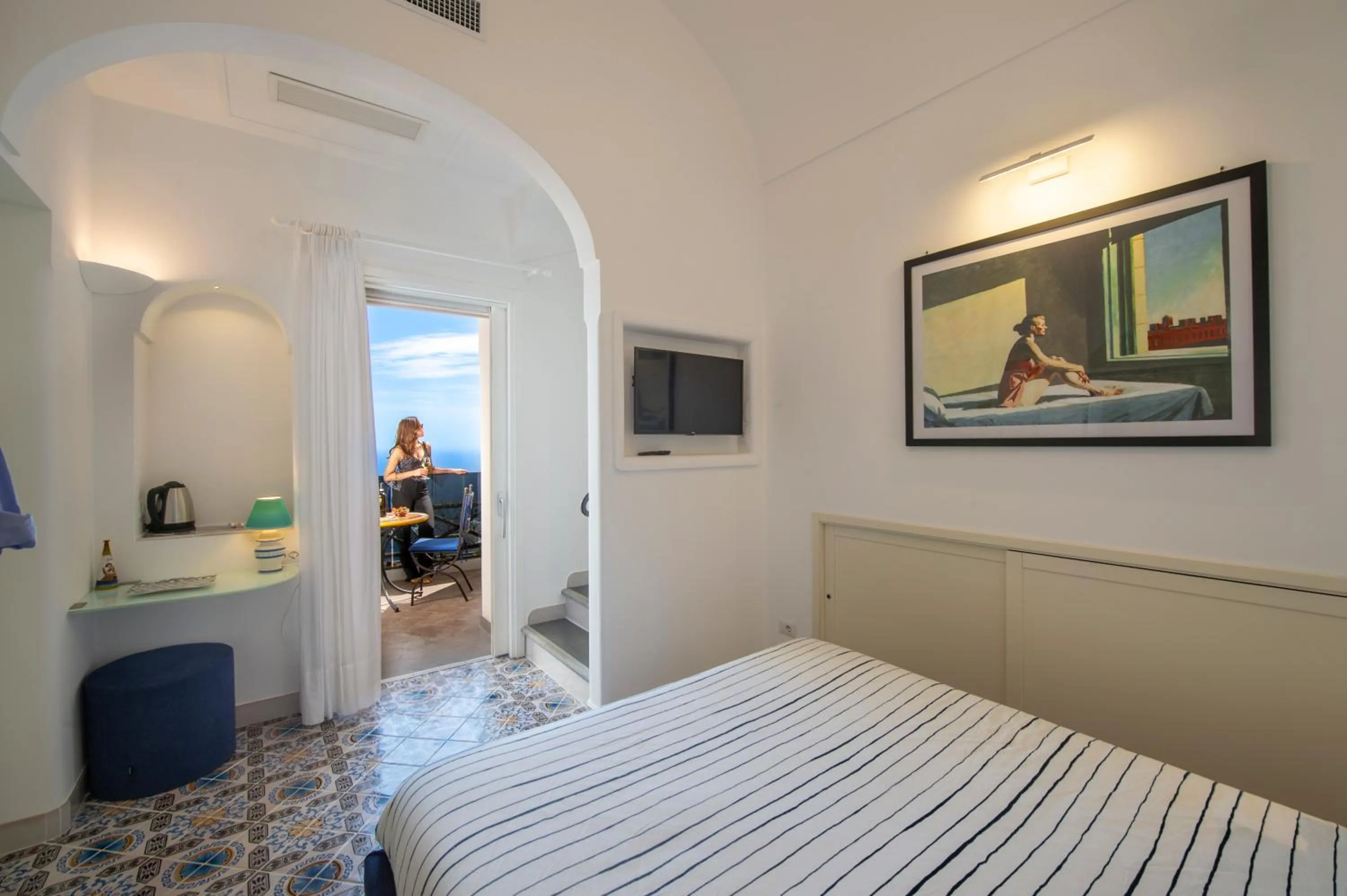 Balcony/Terrace, Bed in Albadamare Boutique Hotel