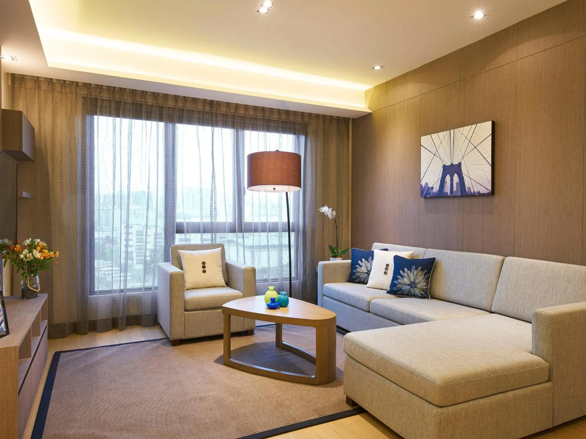 Living room in Oasia Residence Singapore by Far East Hospitality