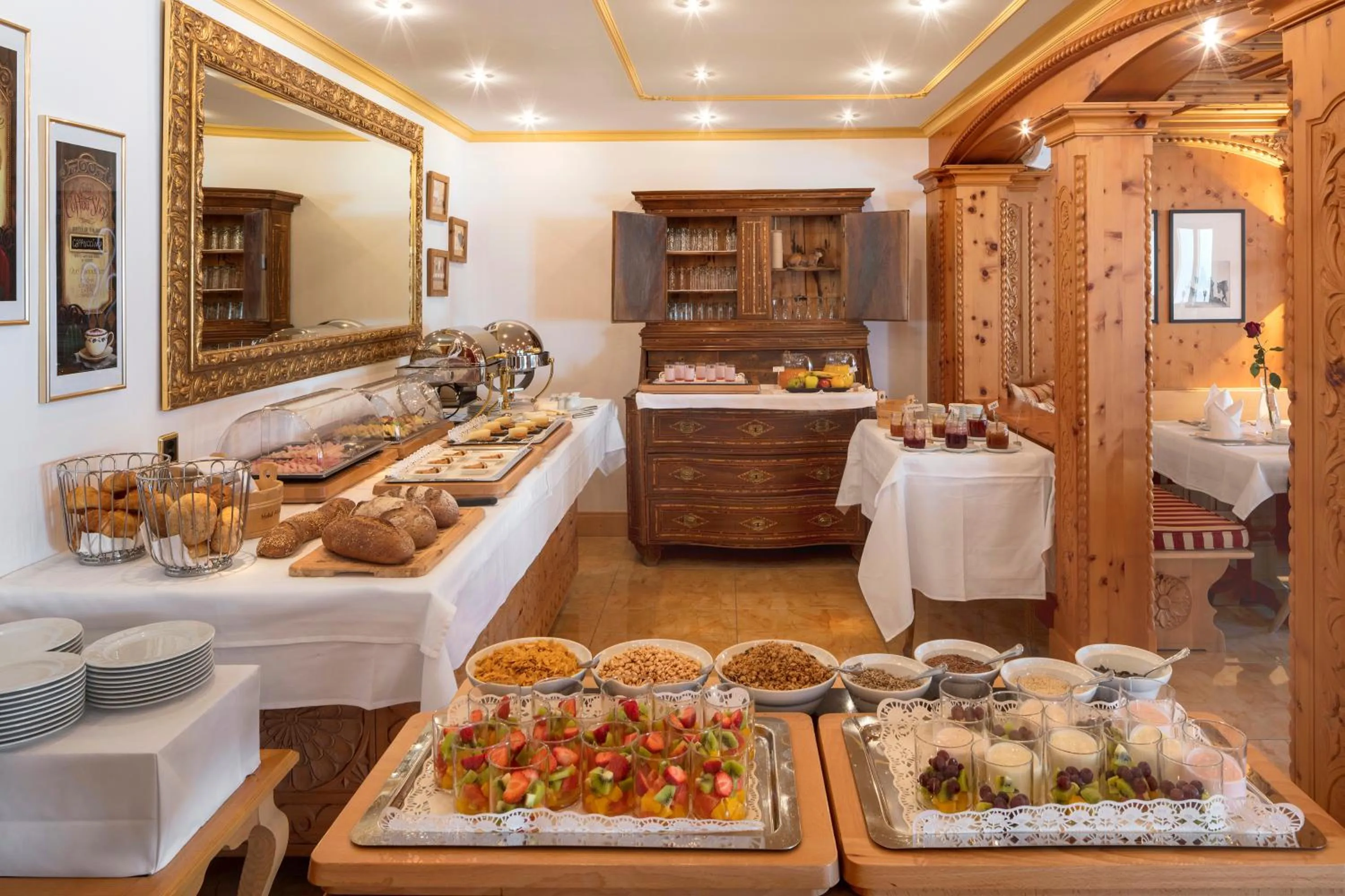 Buffet breakfast in Swiss Alpine Hotel Allalin