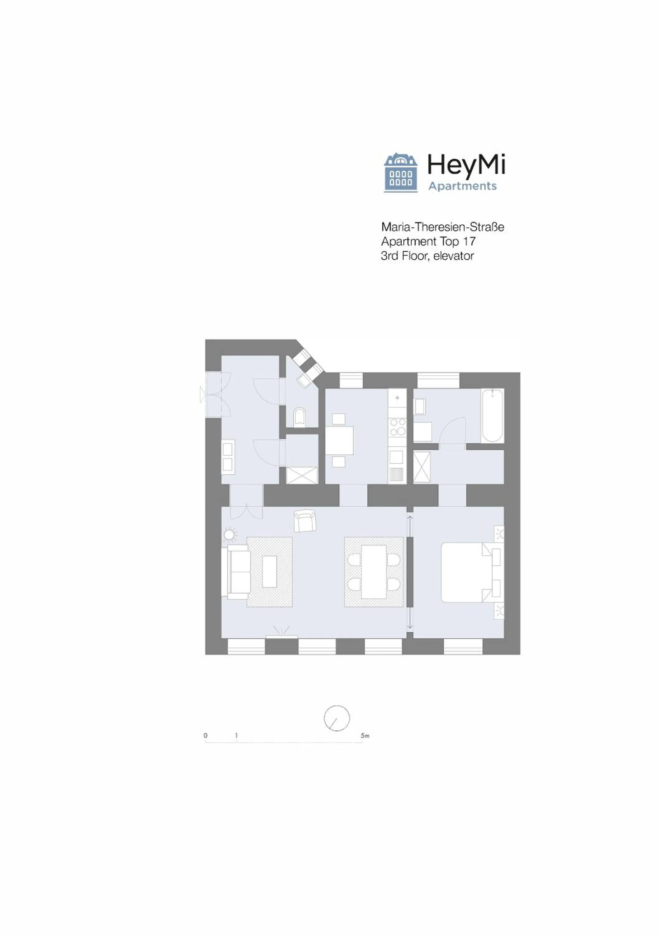 Floor plan in HeyMi Apartments in City Center