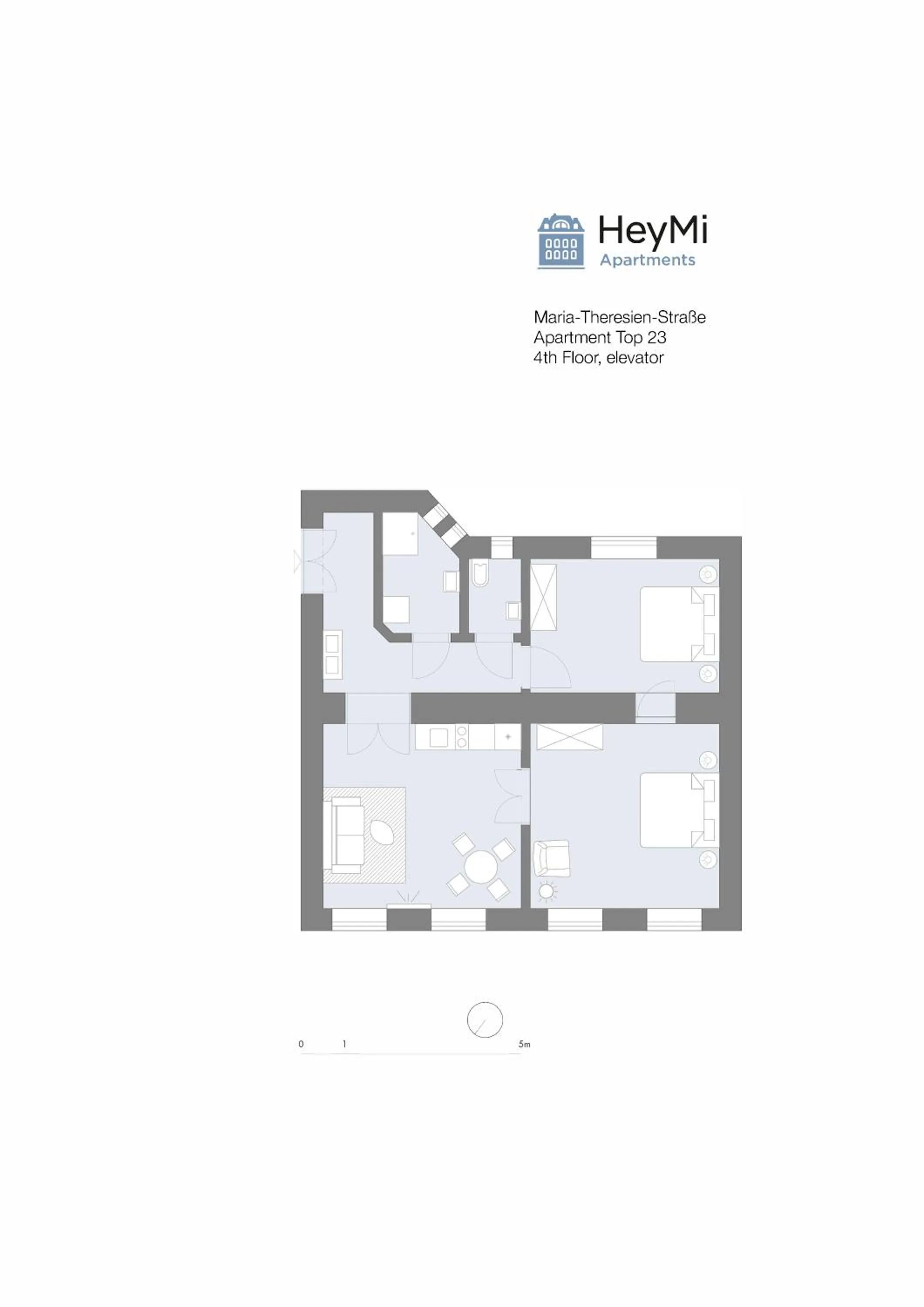 Floor plan in HeyMi Apartments in City Center