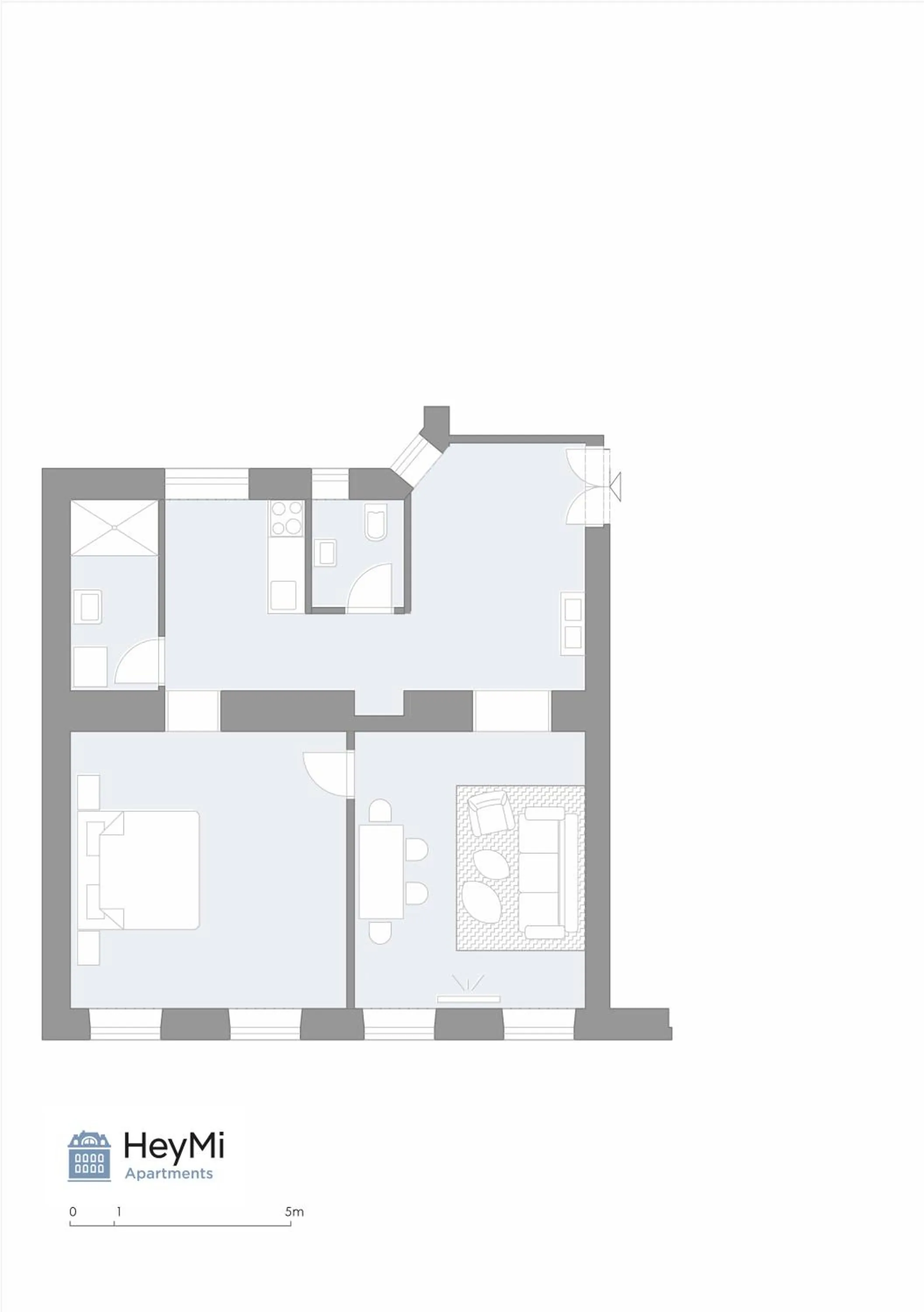 Floor plan in HeyMi Apartments in City Center