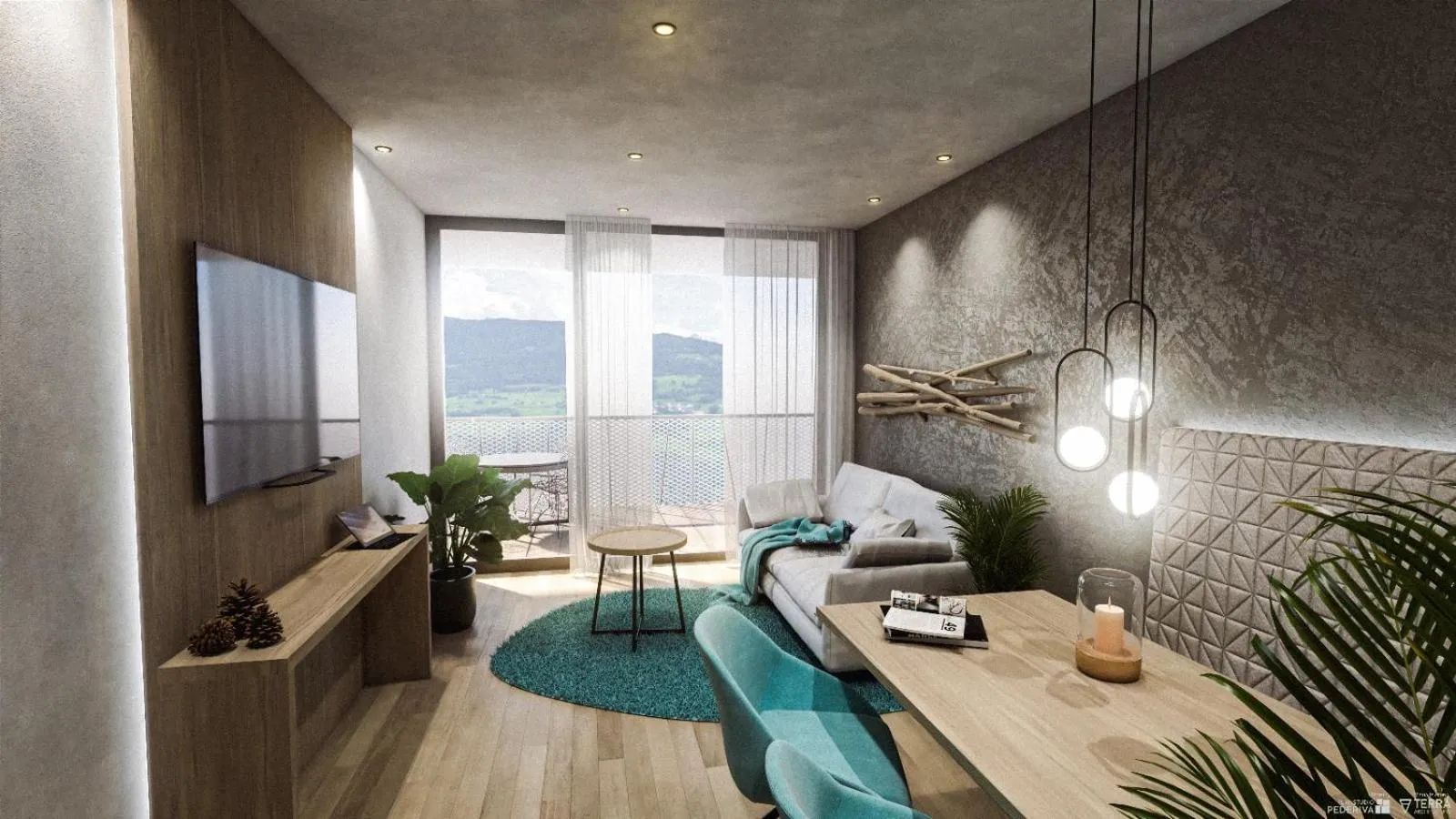 Living room in EGGER Apartments & Suites