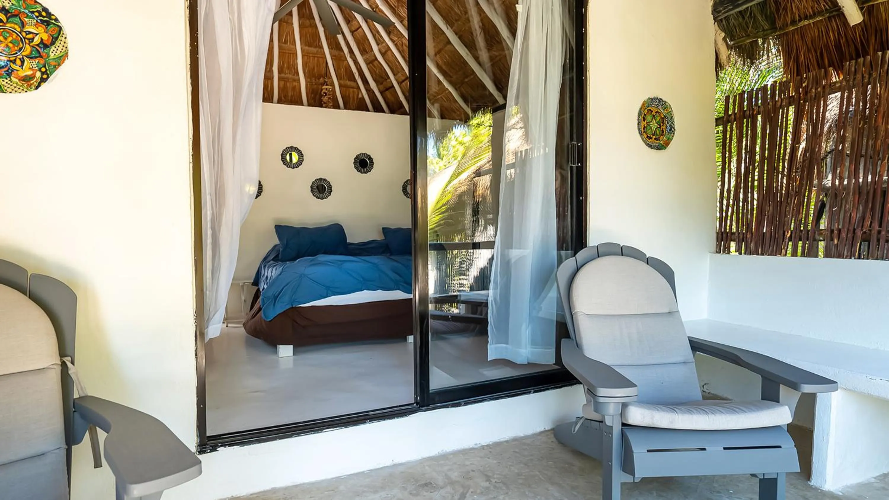 Balcony/Terrace, Bed in Chancabañita Tulum