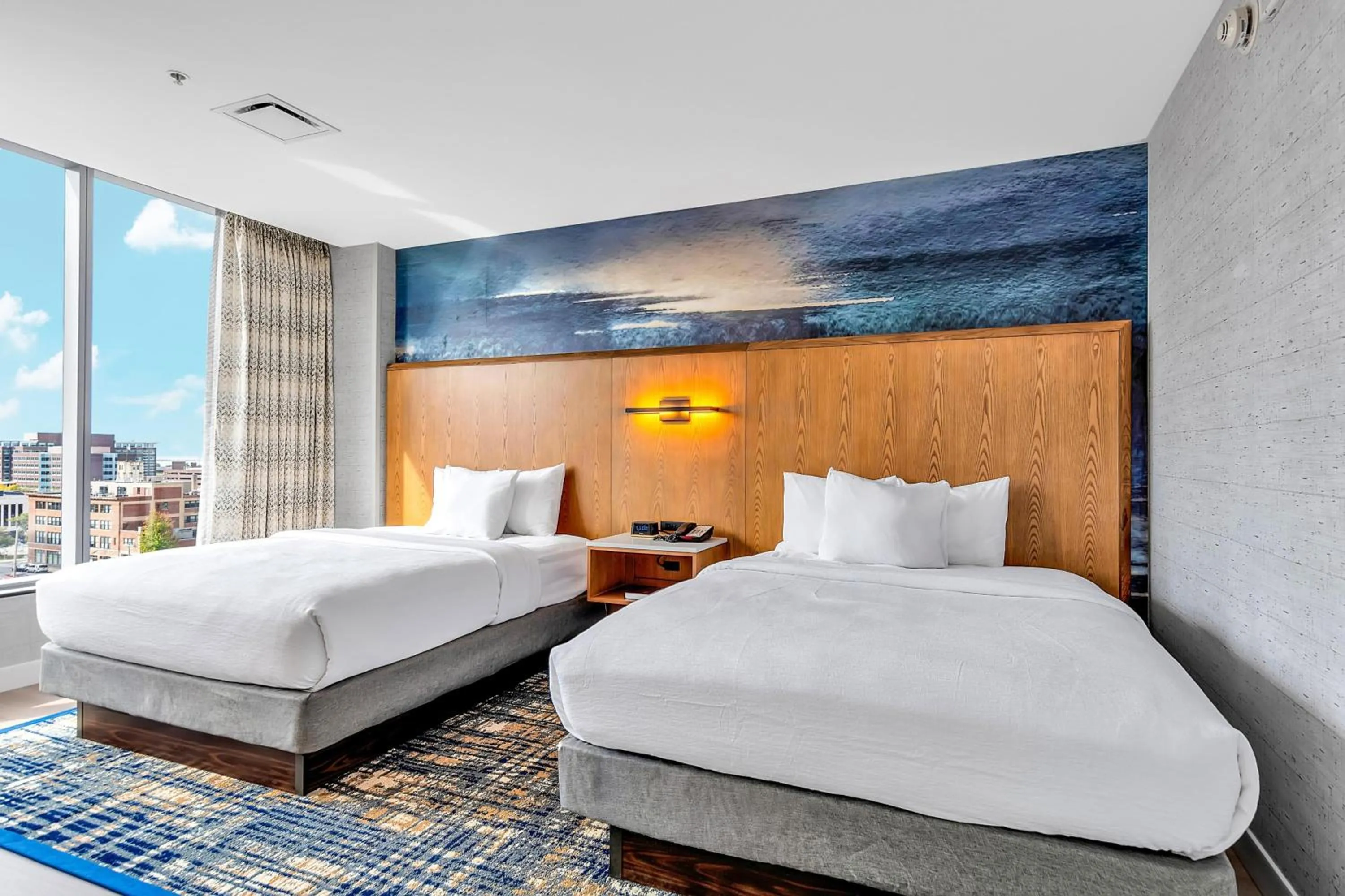 Bed in Embassy Suites Buffalo