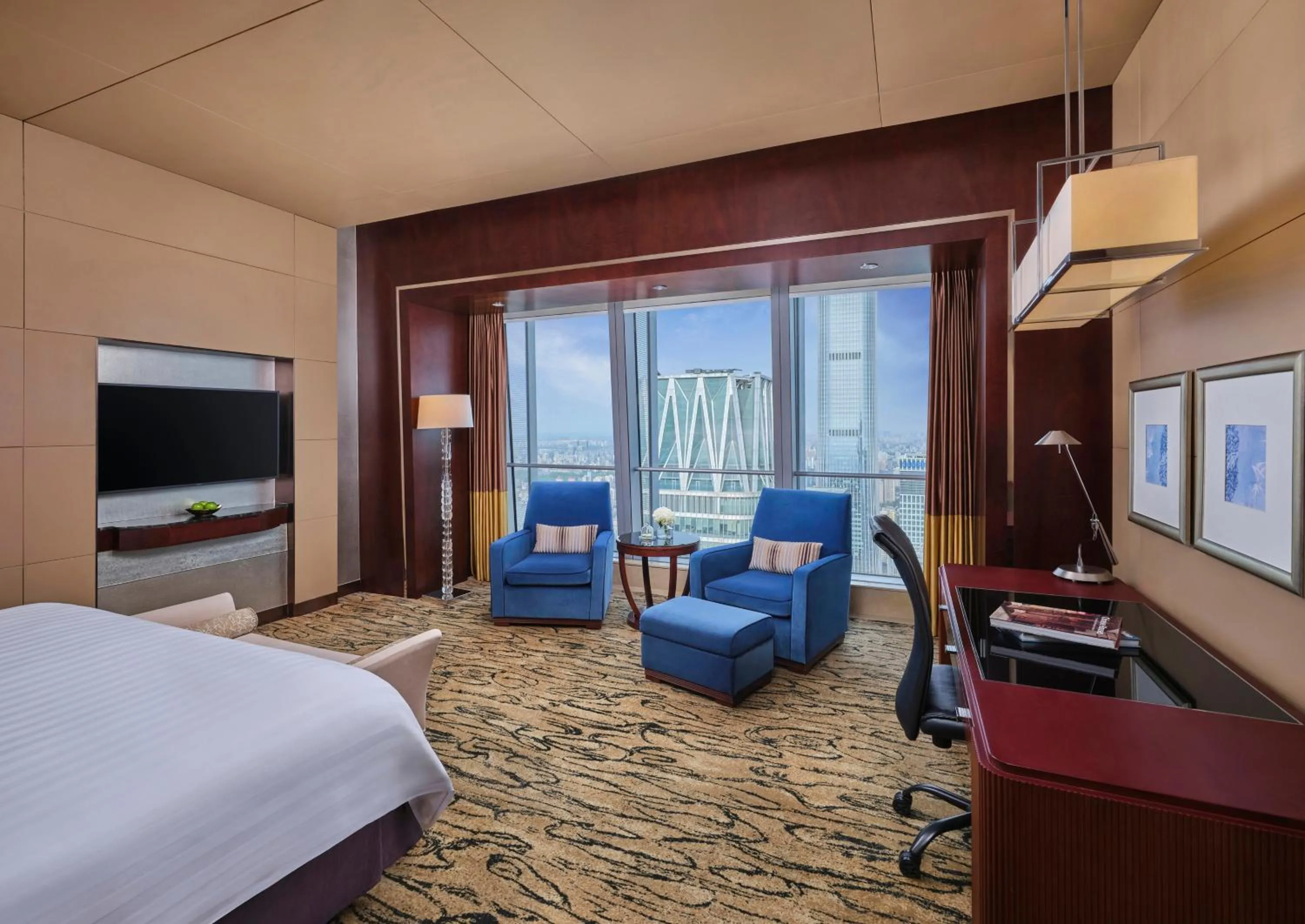 Bedroom, Bed in China World Summit Wing, Beijing