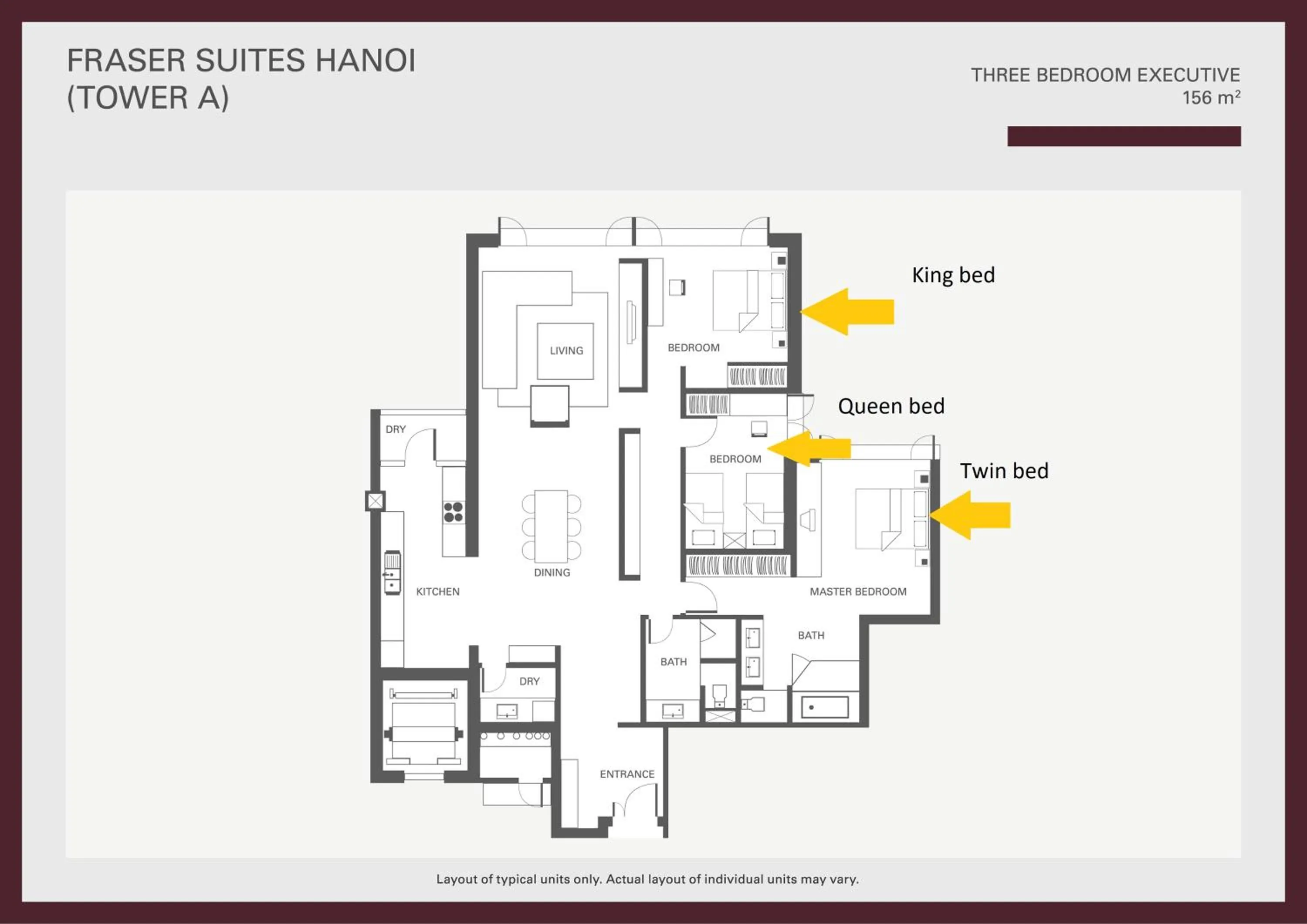 Floor plan in Fraser Suites Hanoi