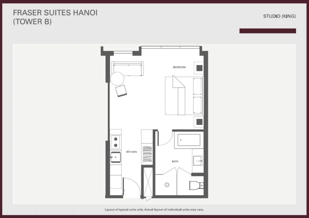 Floor plan in Fraser Suites Hanoi