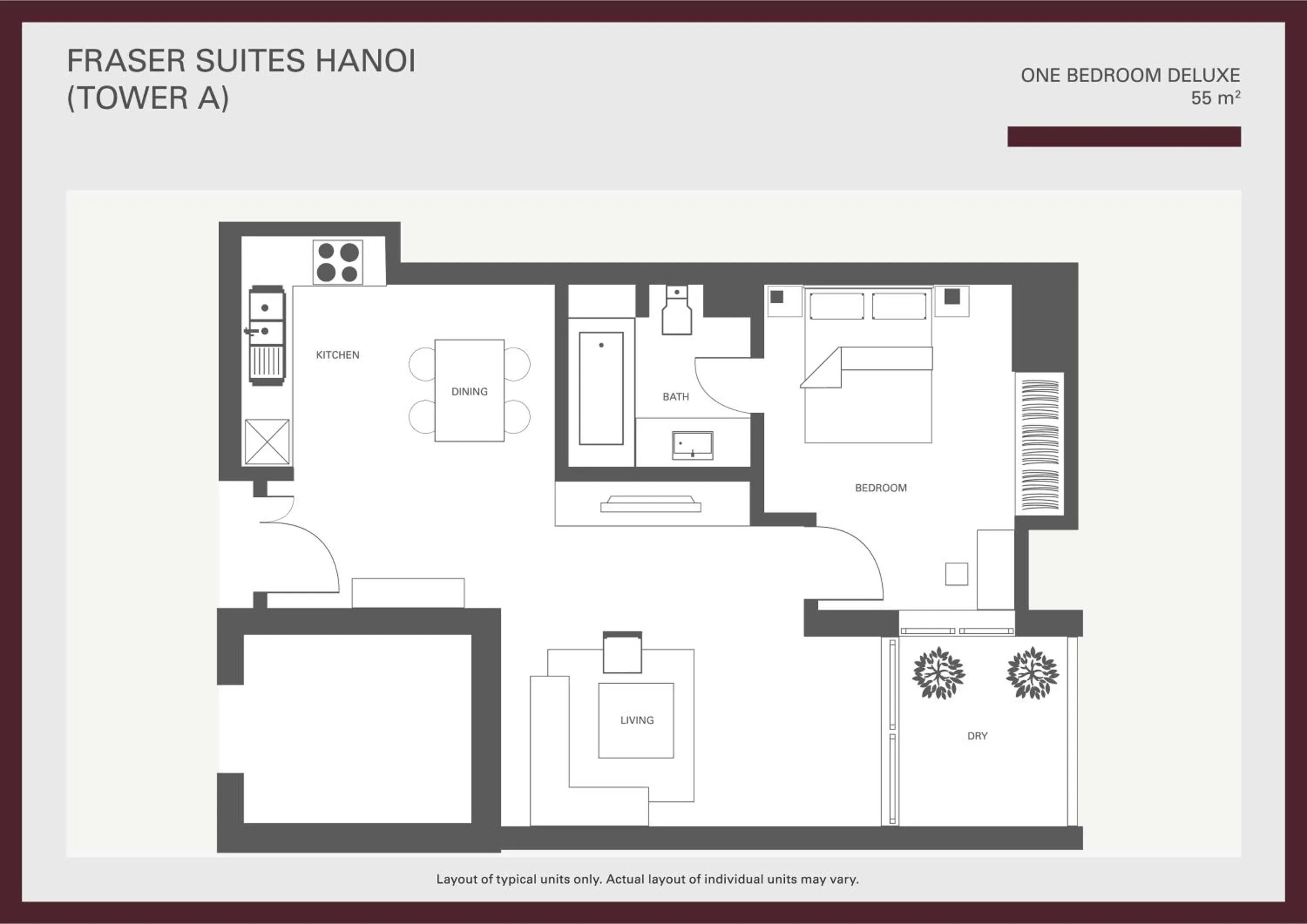 Floor plan in Fraser Suites Hanoi