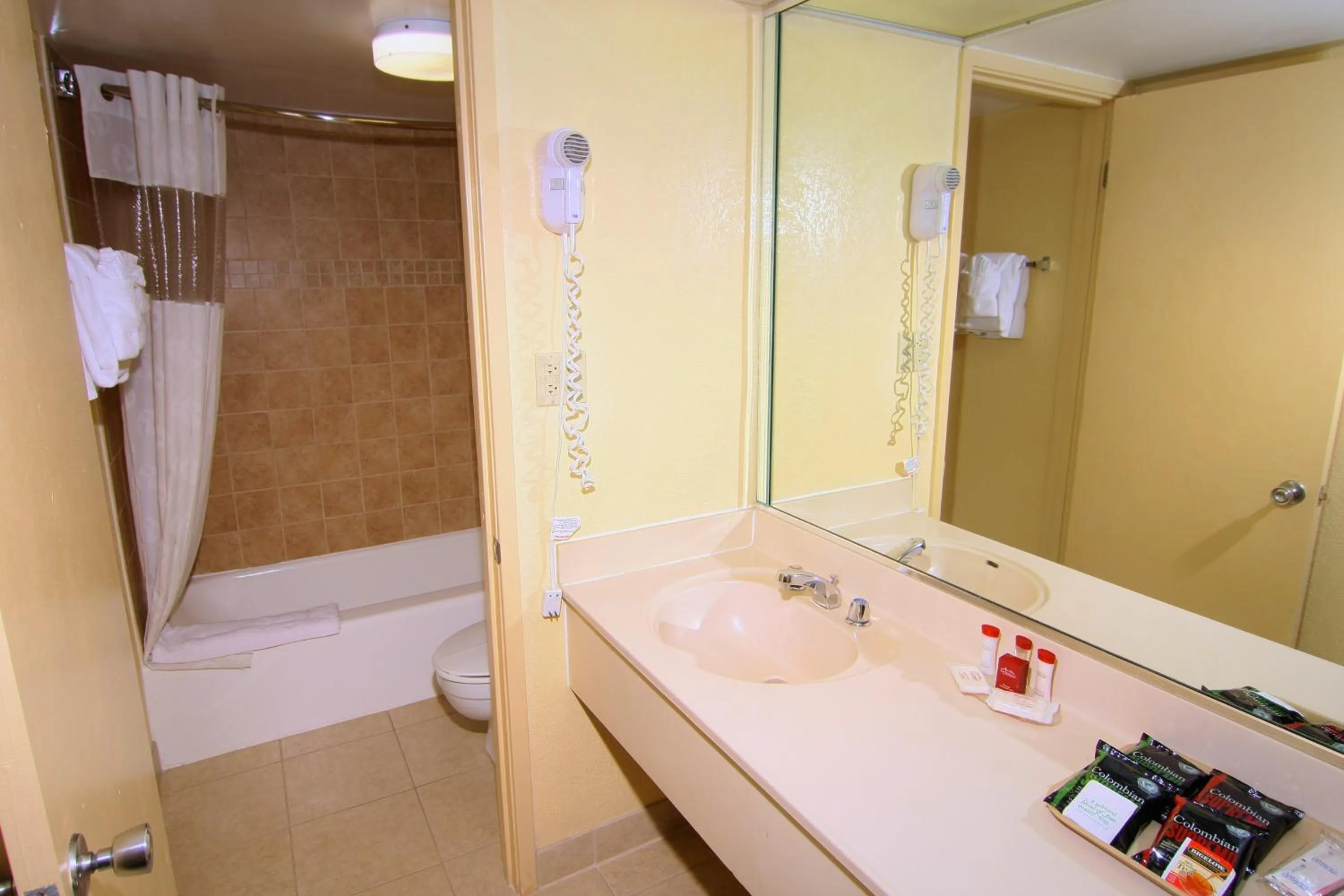 Bathroom in Ramada by Wyndham Kissimmee Gateway - Free Theme Park Shuttle