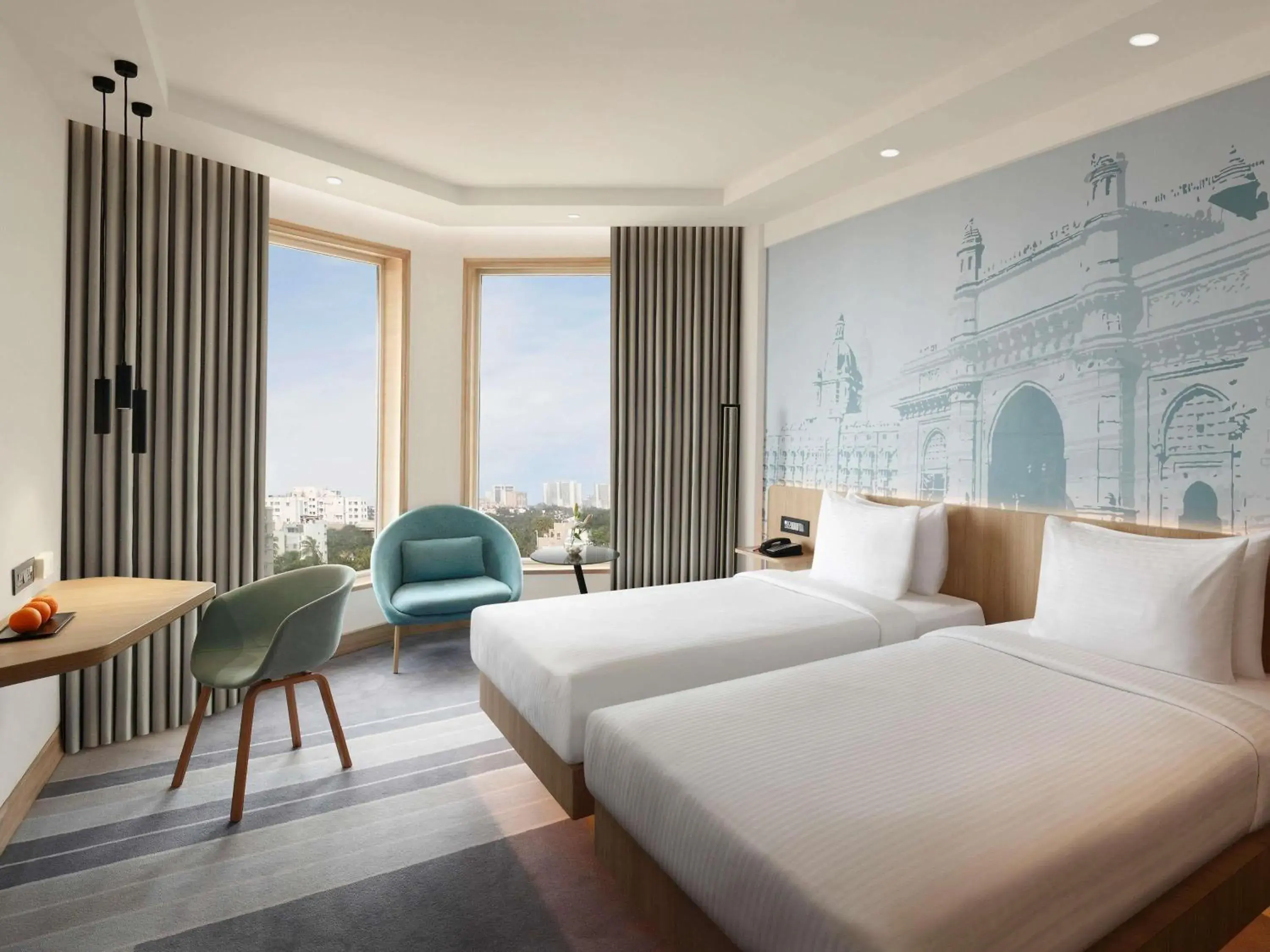 Superior Twin Room with City View in Novotel Mumbai Juhu Beach Superior Twin Room with City View in Novotel Mumbai Juhu Beach