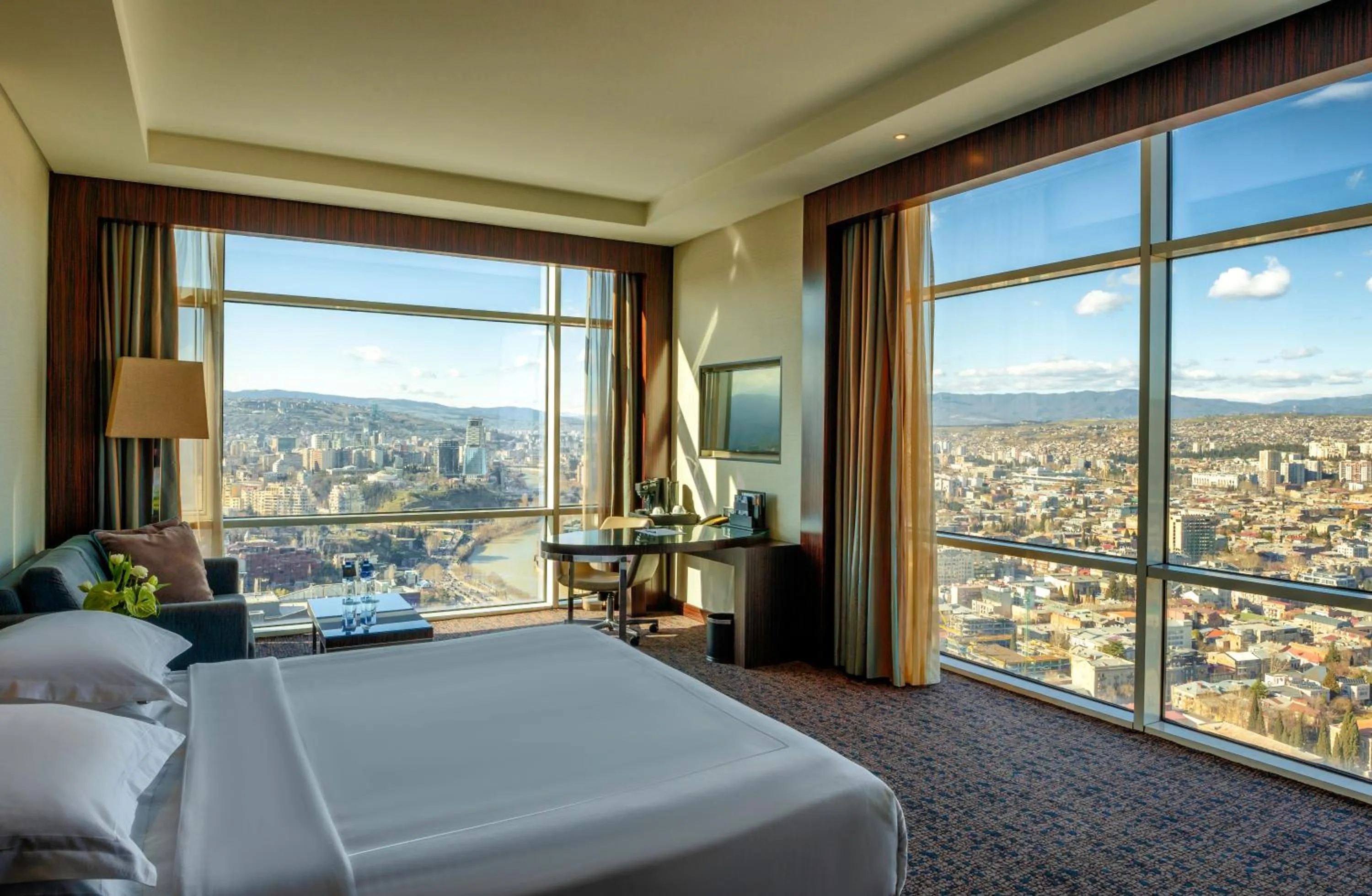 View (from property/room), Bed in The Biltmore Tbilisi Hotel