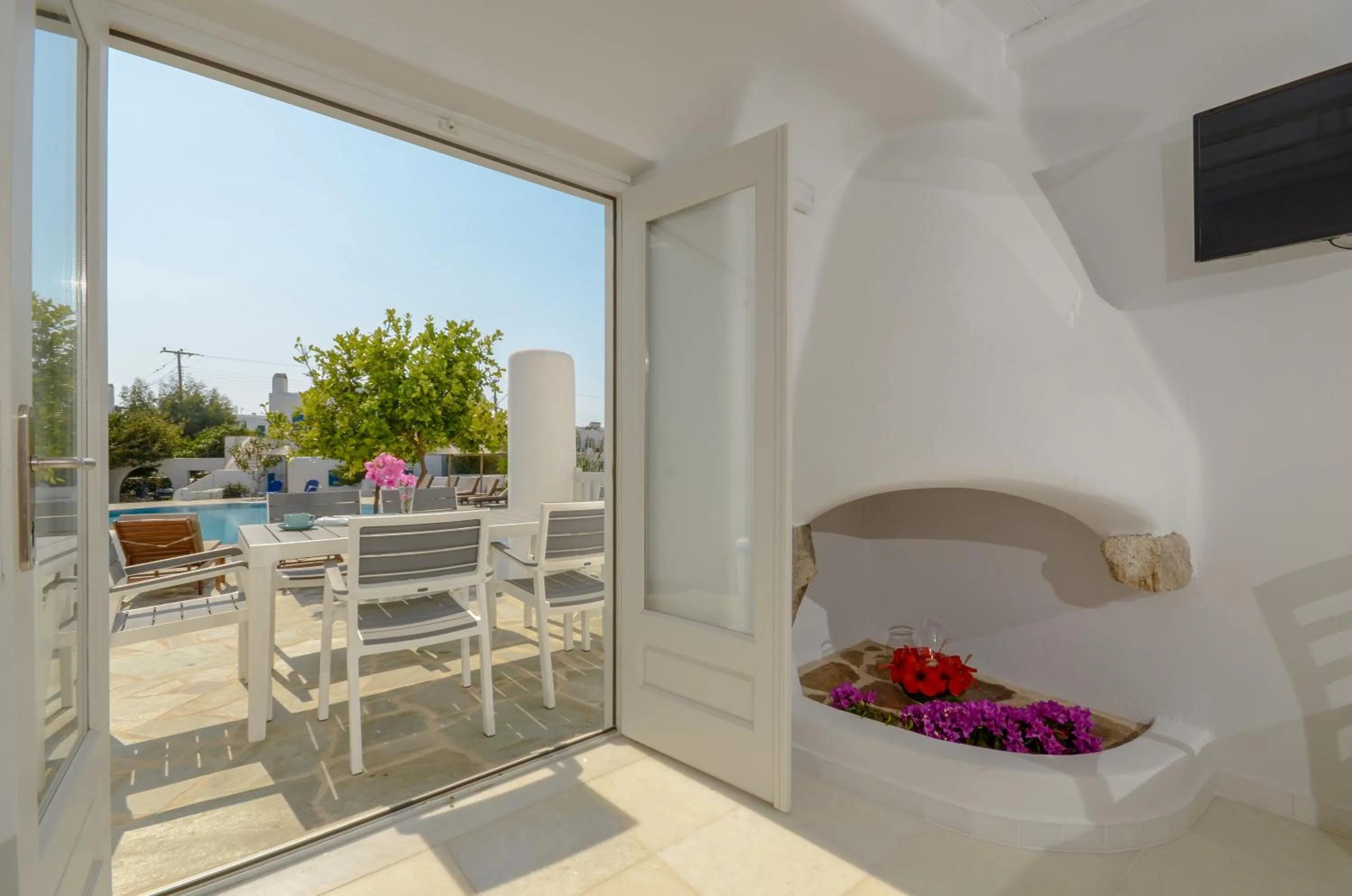 Patio in Naxian Queen Luxury Villas & Suites