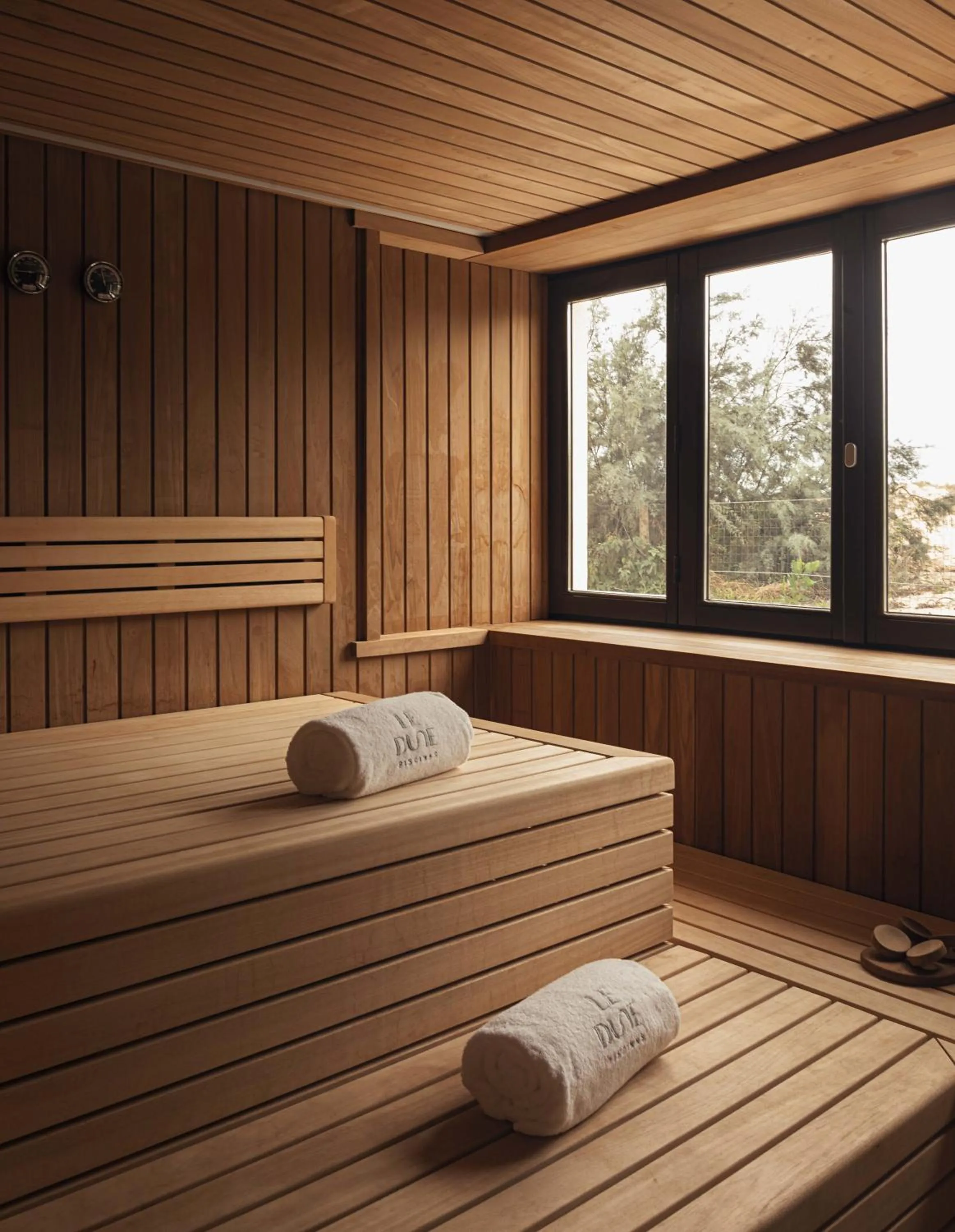 Sauna, Bed in Hotel Le Dune Piscinas
