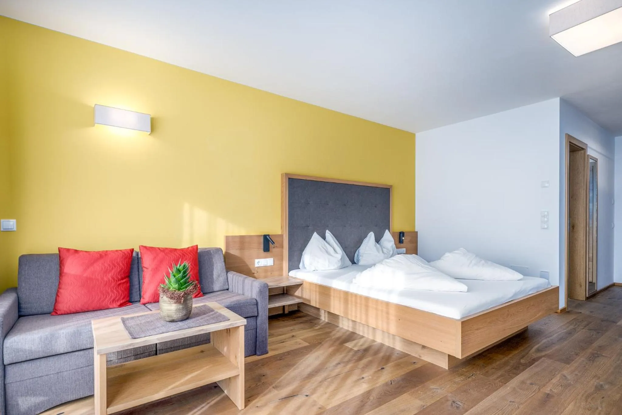 Bed in Hotel Schmiedhof