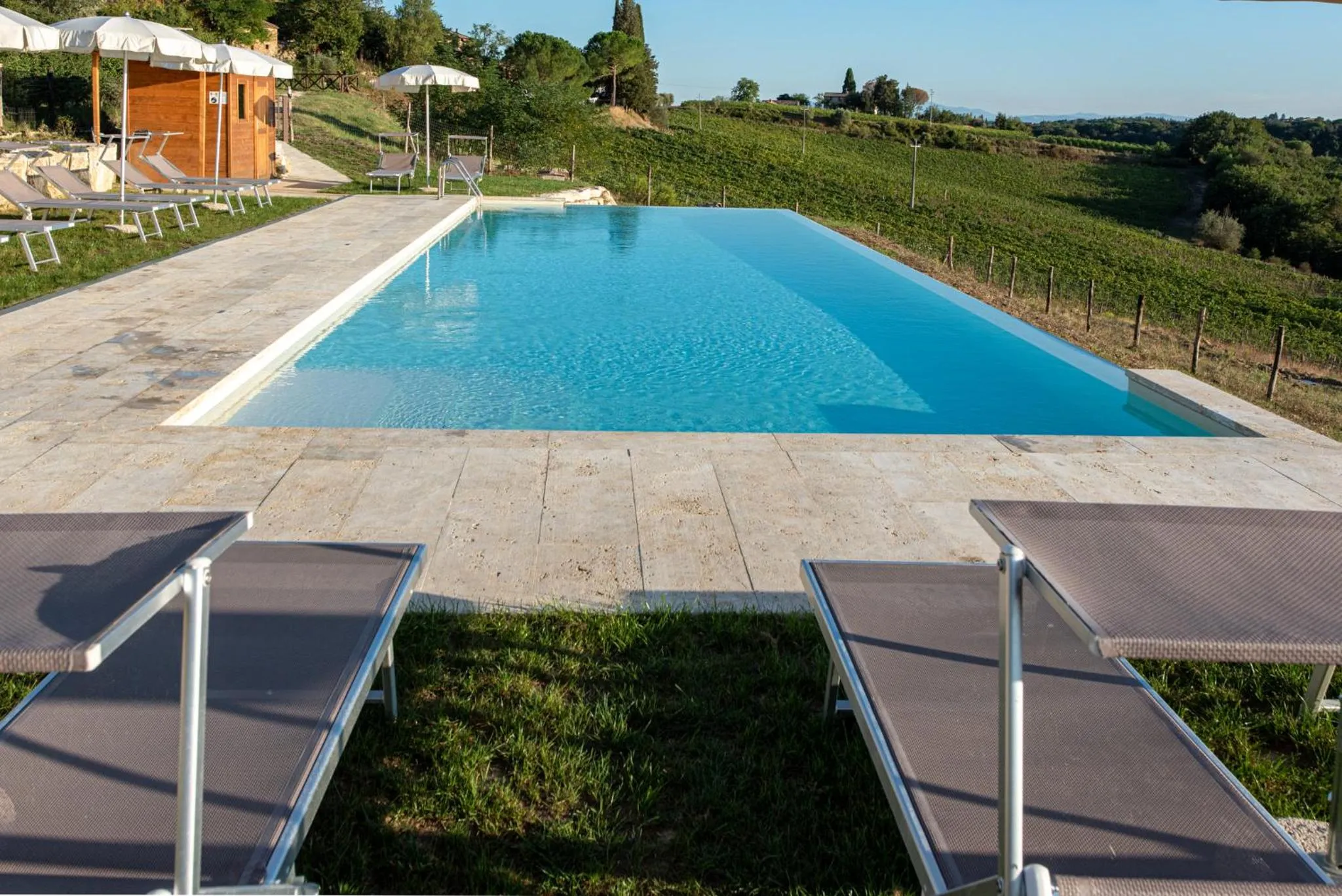 Swimming pool in Chianti B&B Design infinity pool shared