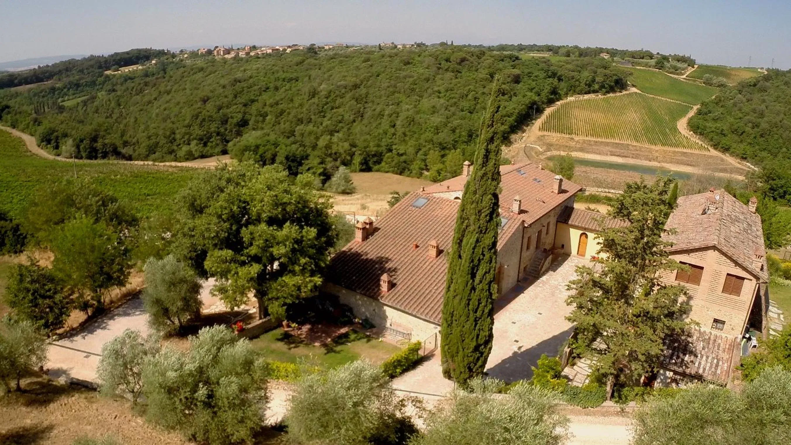 Bird's eye view in Chianti B&B Design infinity pool shared