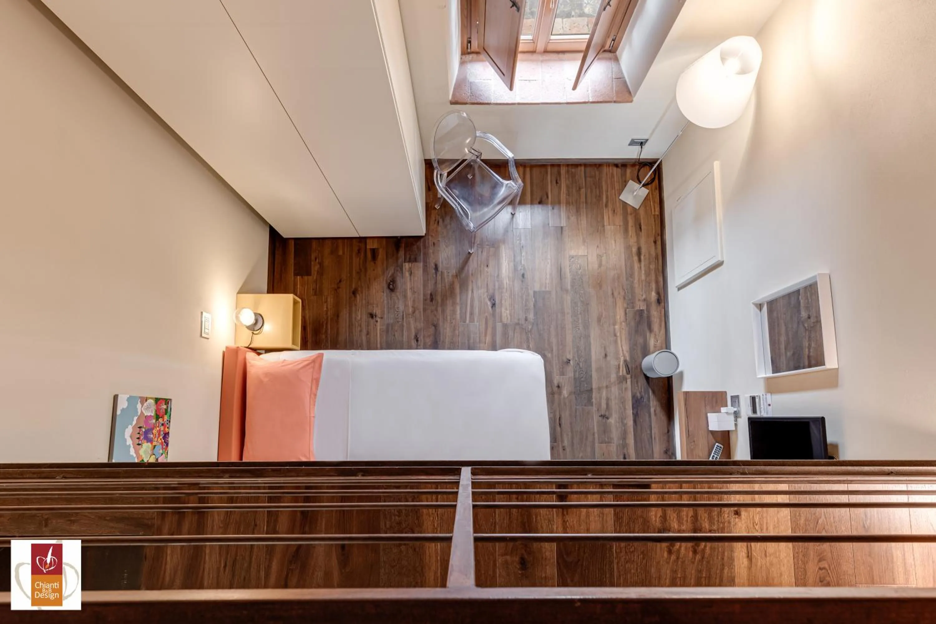 Bed in Chianti B&B Design infinity pool shared