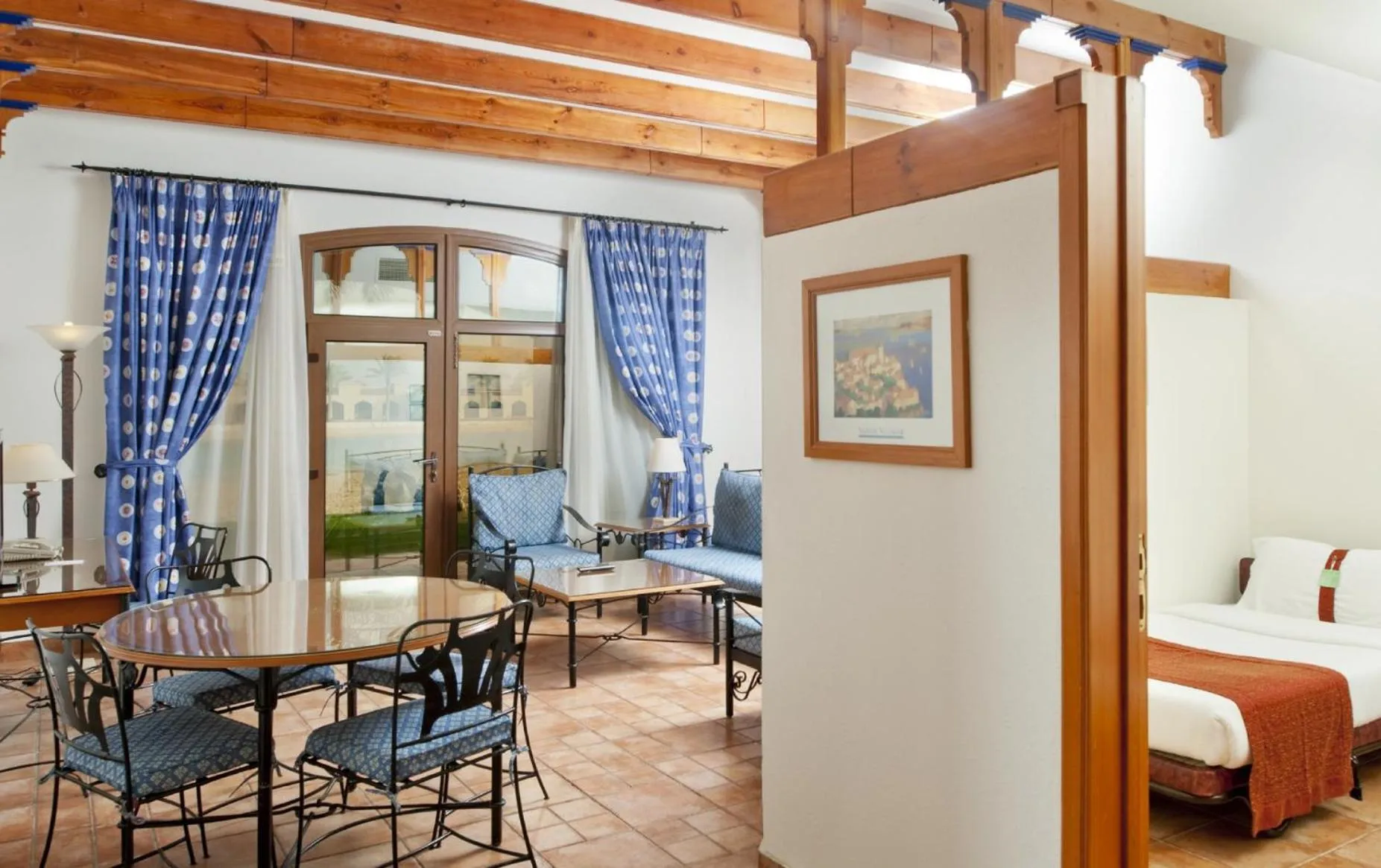 Seating area, Bed in Mena Holiday Beach Resort Half Moon