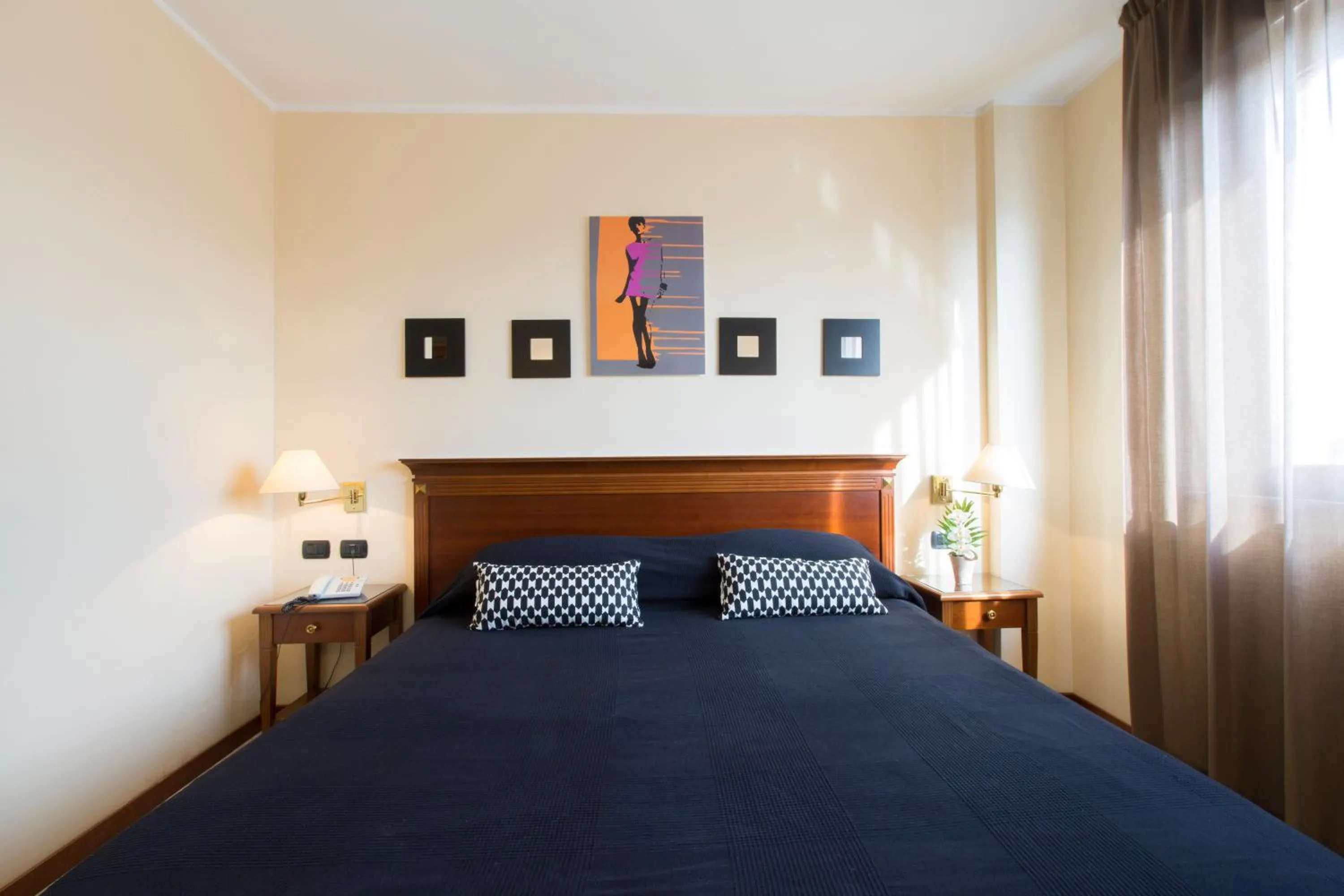 Decorative detail, Bed in Hotel Fidenza