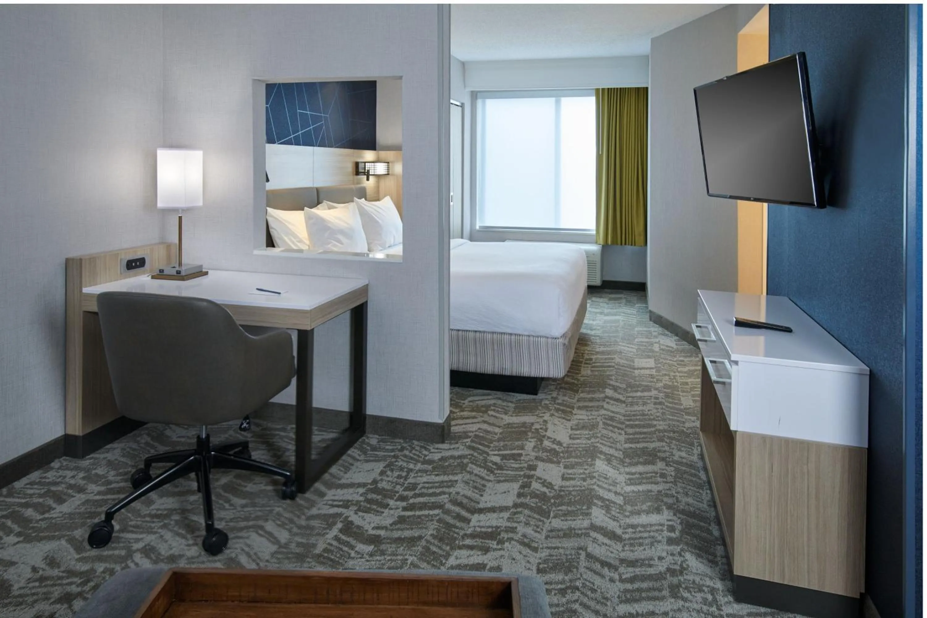 Photo of the whole room, Bed in SpringHill Suites Detroit Southfield