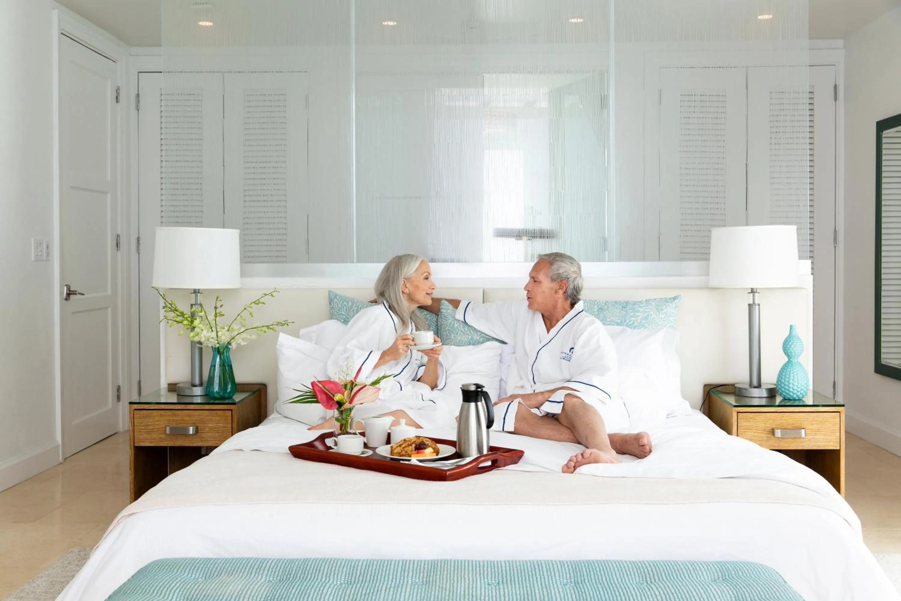 Bed in Windjammer Landing Resort and Residences