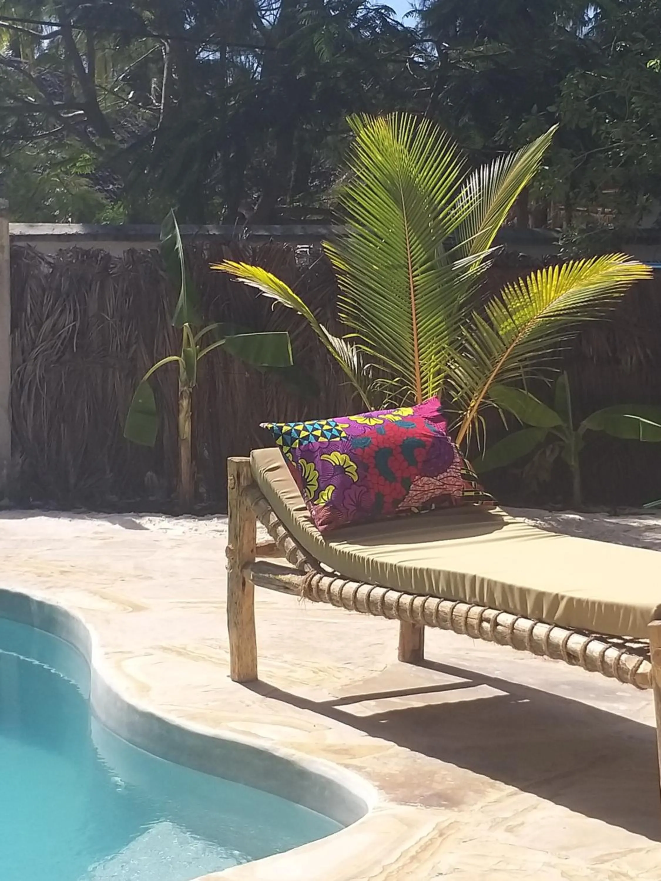 sunbed in Mpole Bungalows
