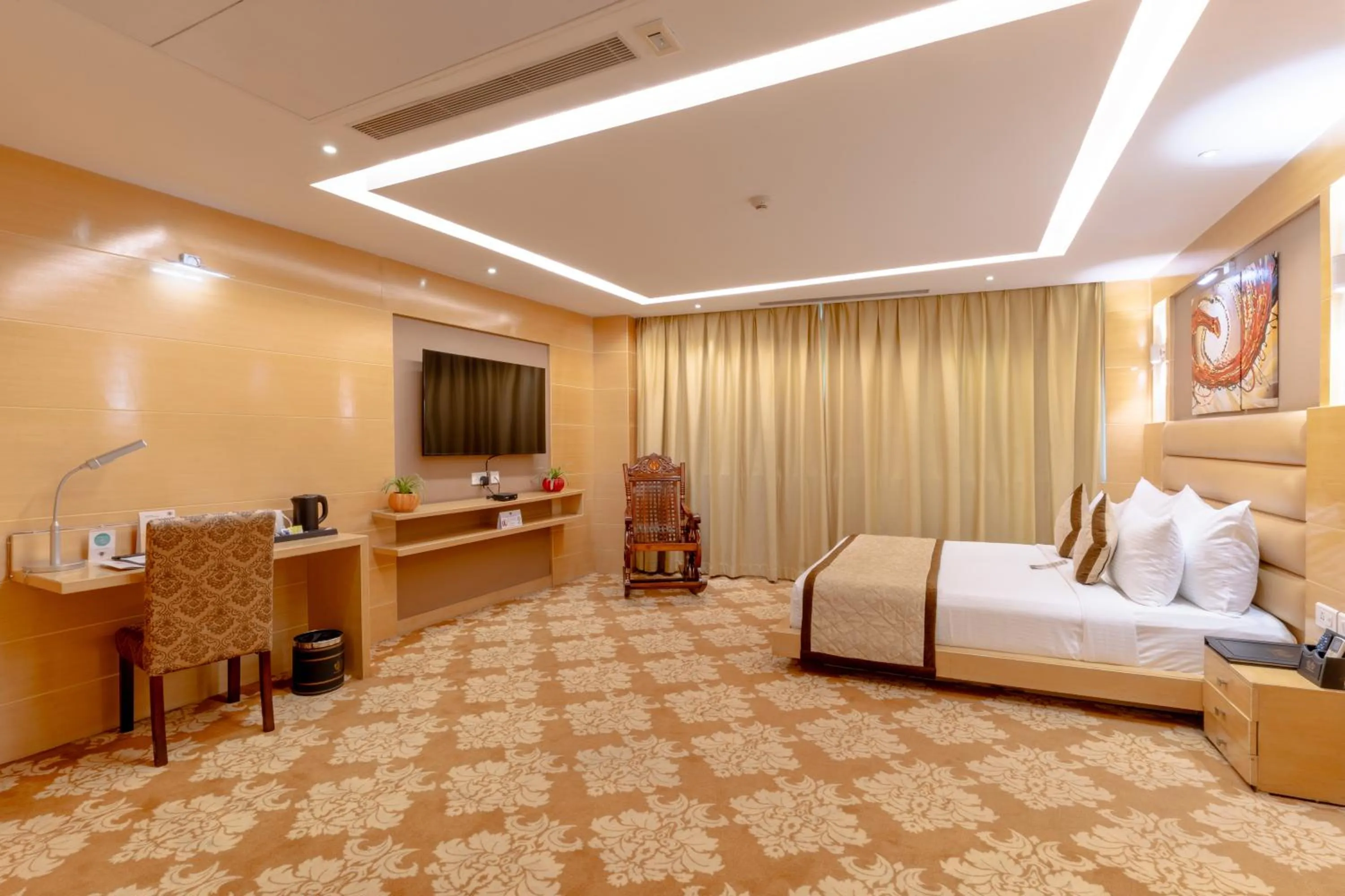 Bed in Hotel Patliputra Continental